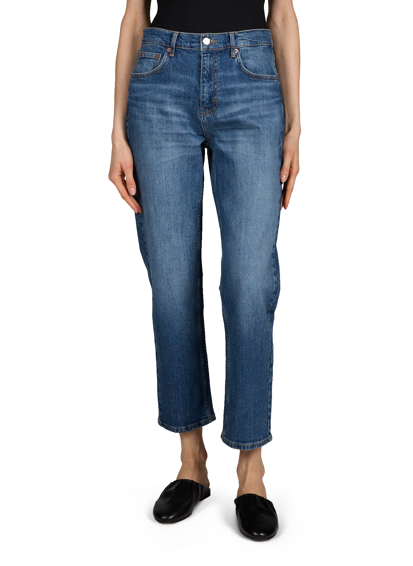 Straight leg jeans in Tskarla cotton  TOPSHOP Blue