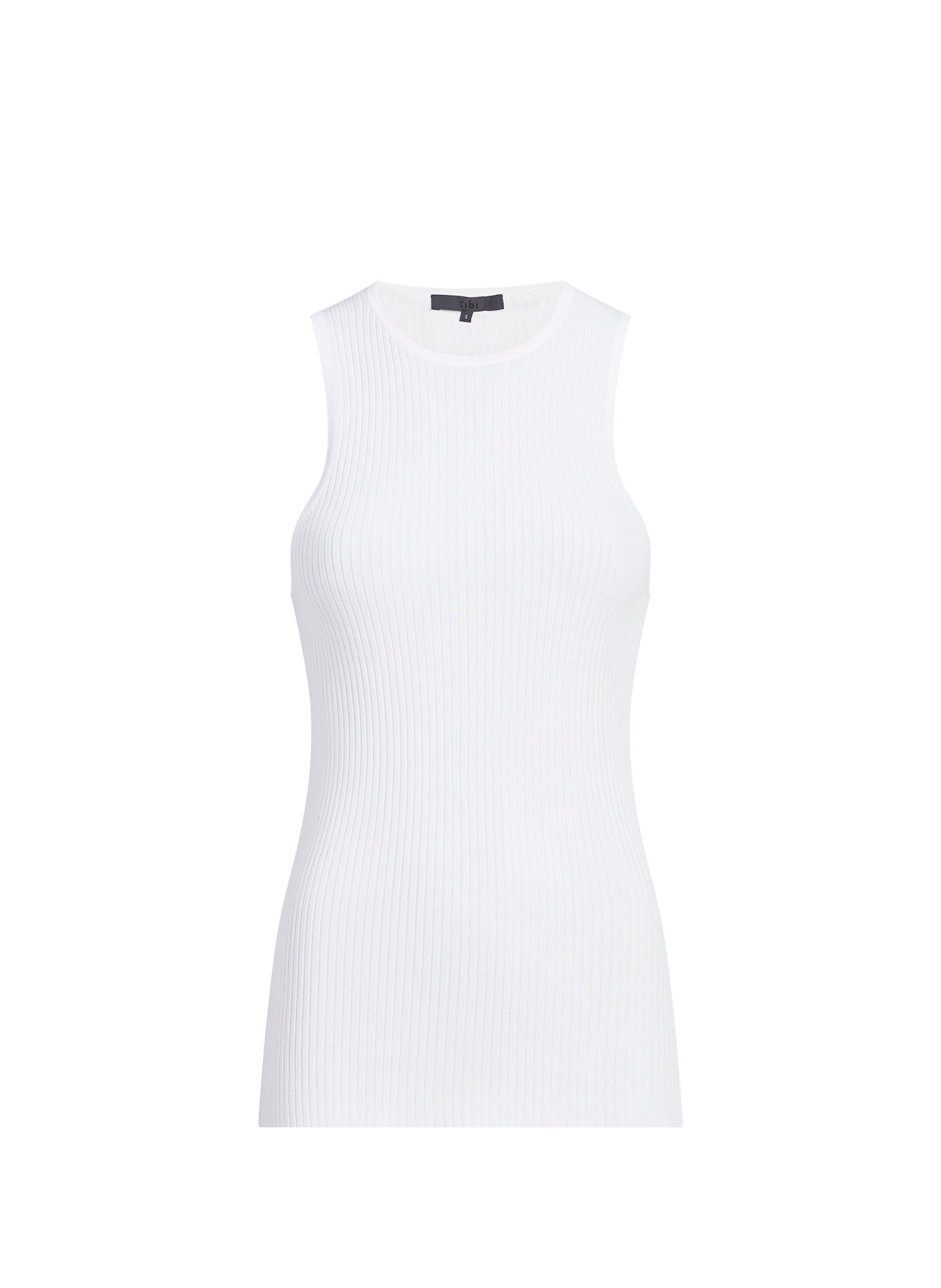 Ribbed Fitted Top TIBI White