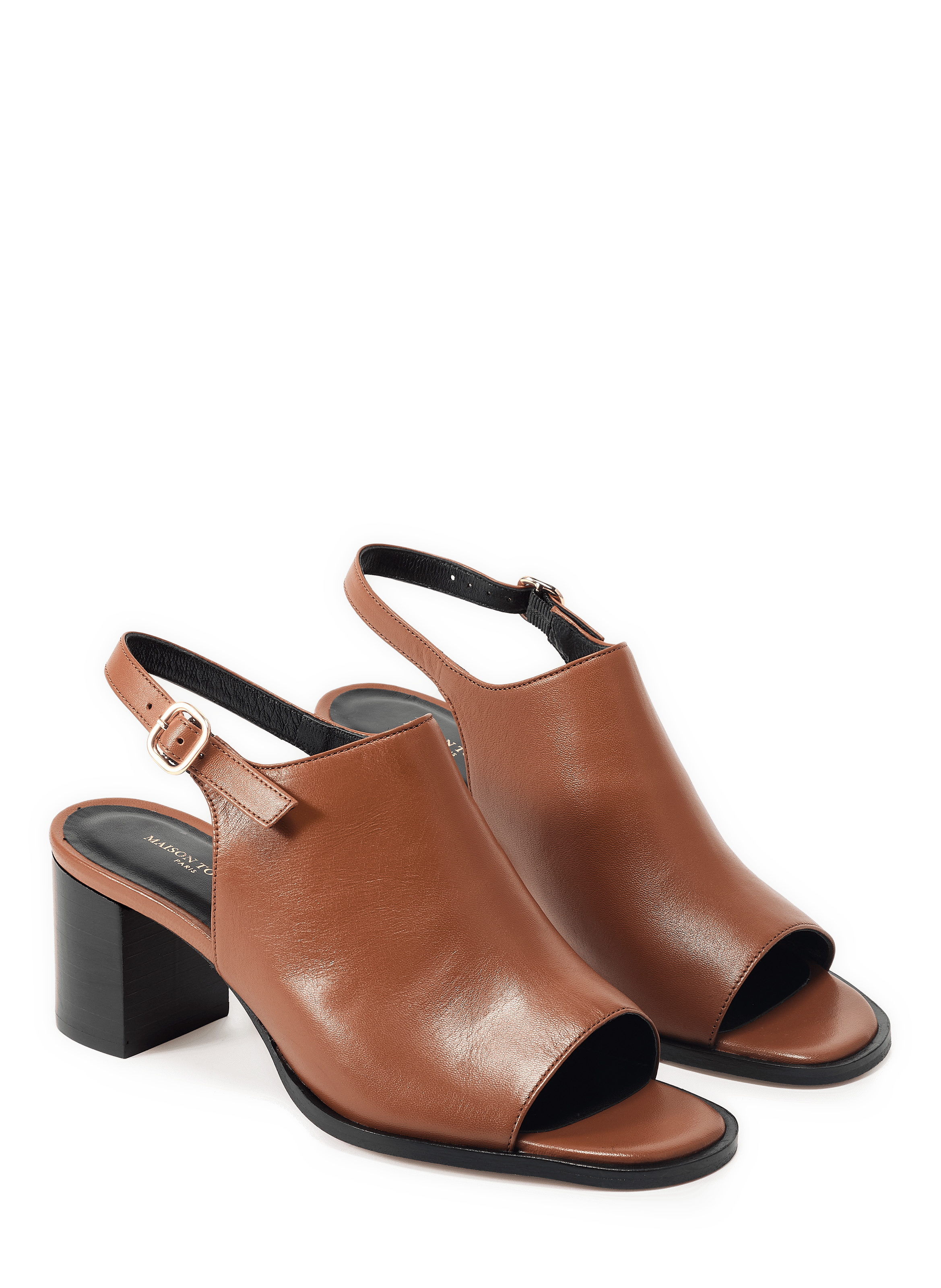 Sandales à talon Angèle en cuir MAISON TOUFET Marron