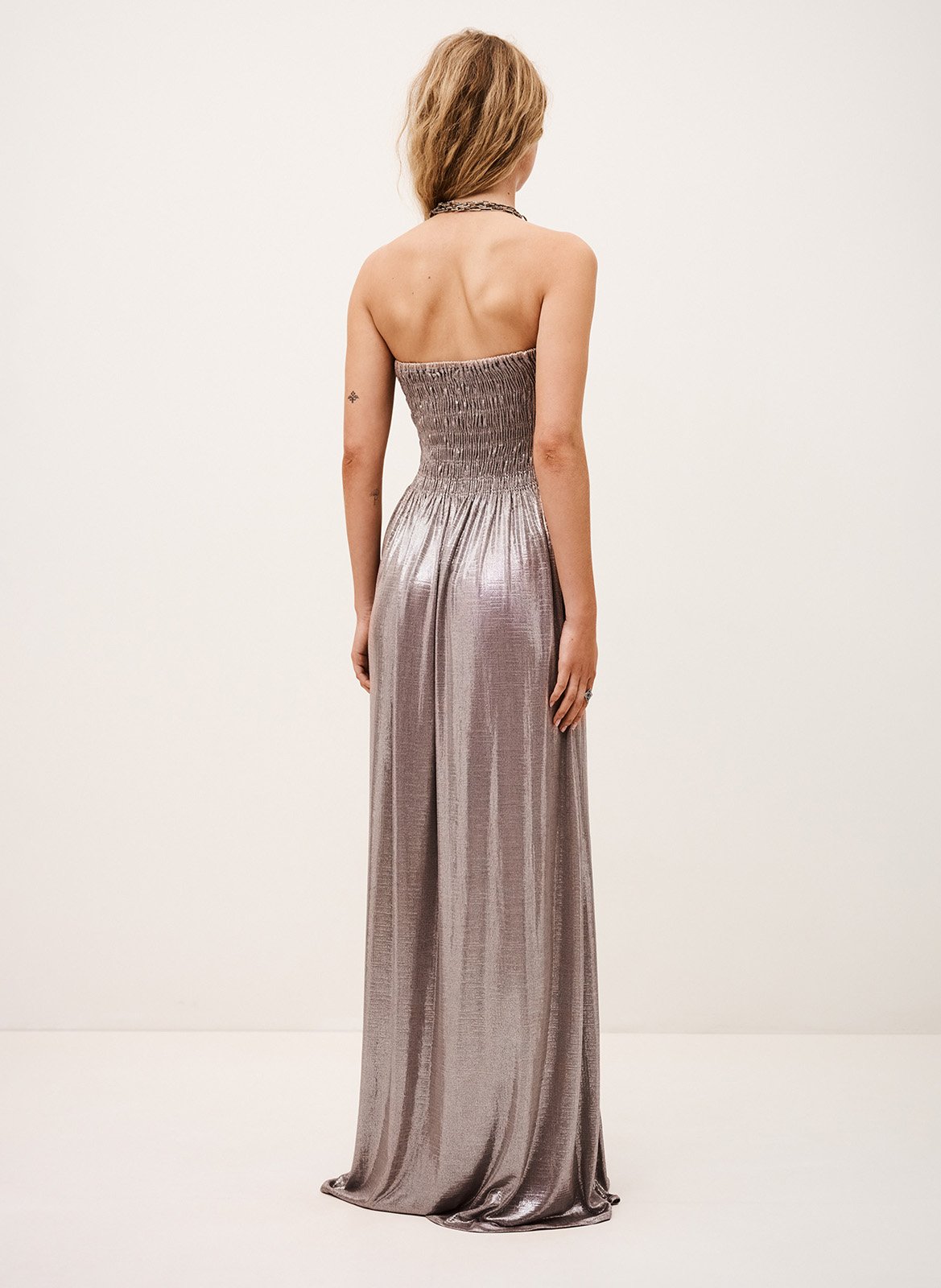 Robe longue bustier isabella BA&SH Argent