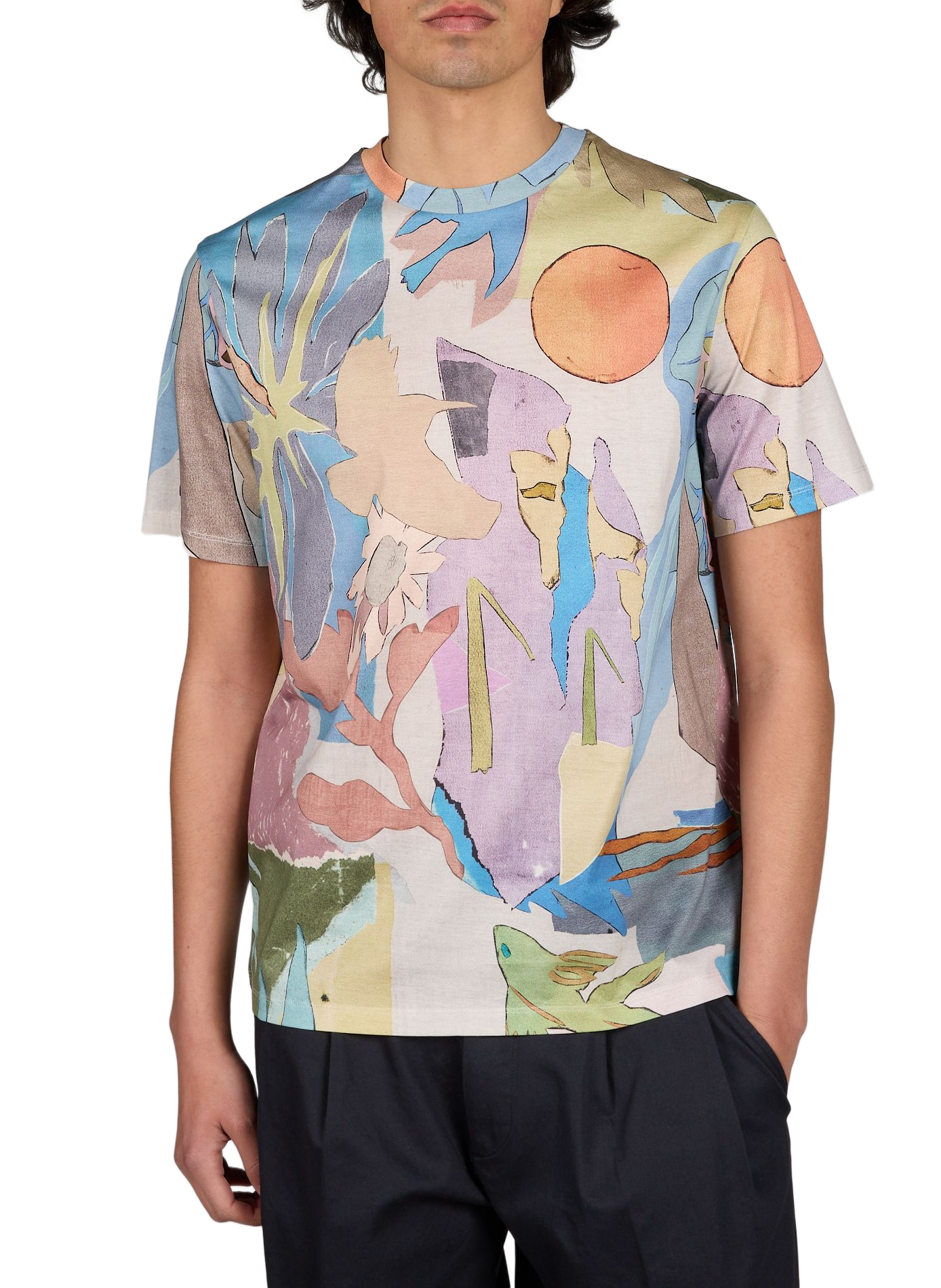 T-shirt droit imprimé en coton PAUL SMITH Bleu