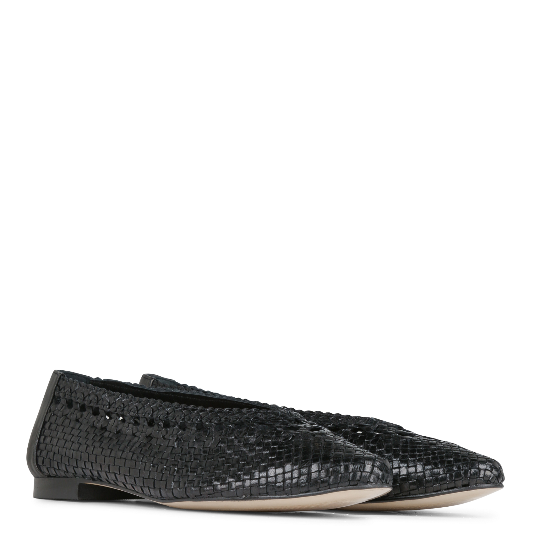 Ballerines en cuir tressées santiago | Noir MAISON 123 Femme