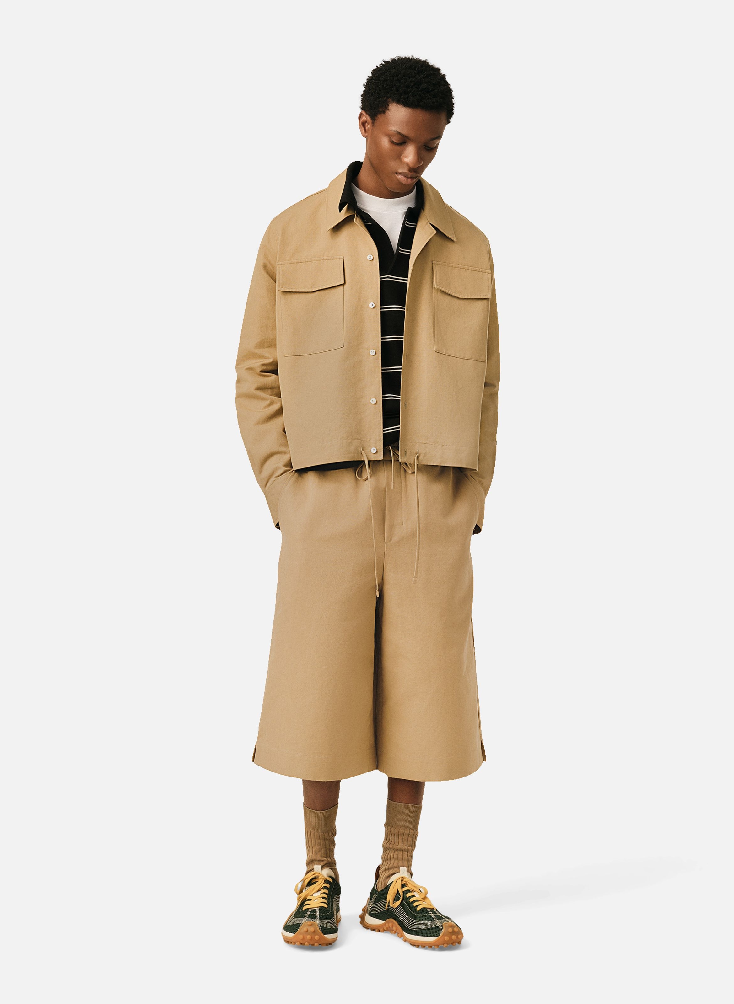 Bermuda large élastique en coton AMI PARIS Beige
