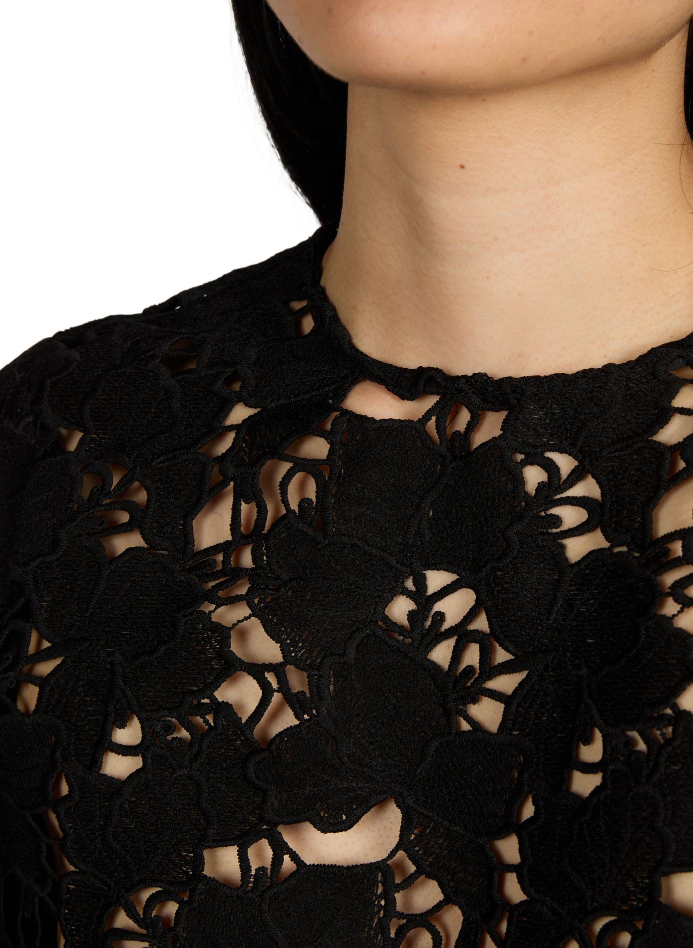 Long-sleeve lace top VILA Black
