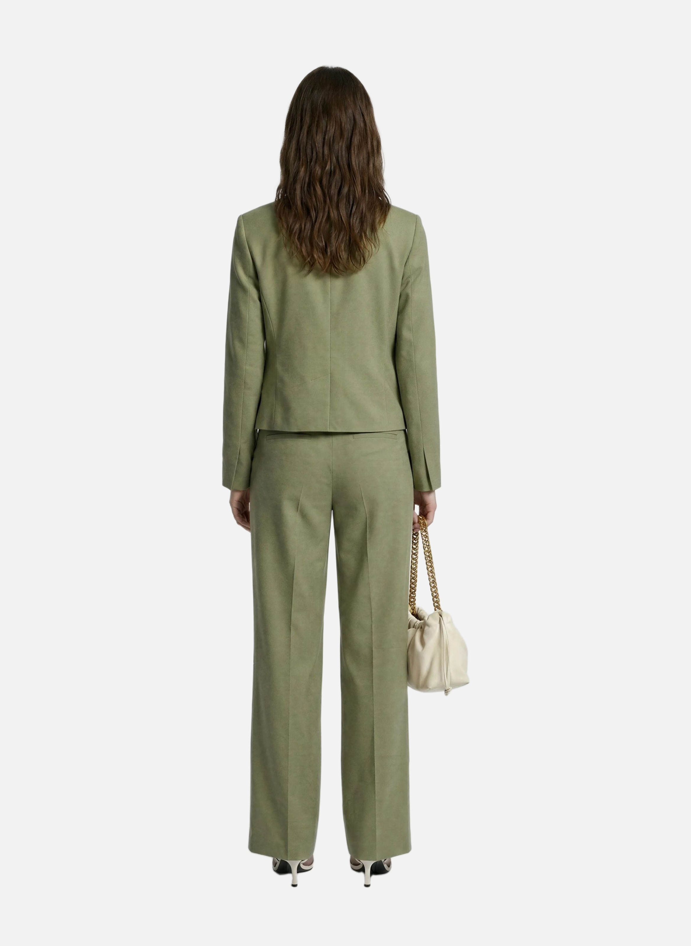 Pantalon large en lin et coton THE KOOPLES Vert