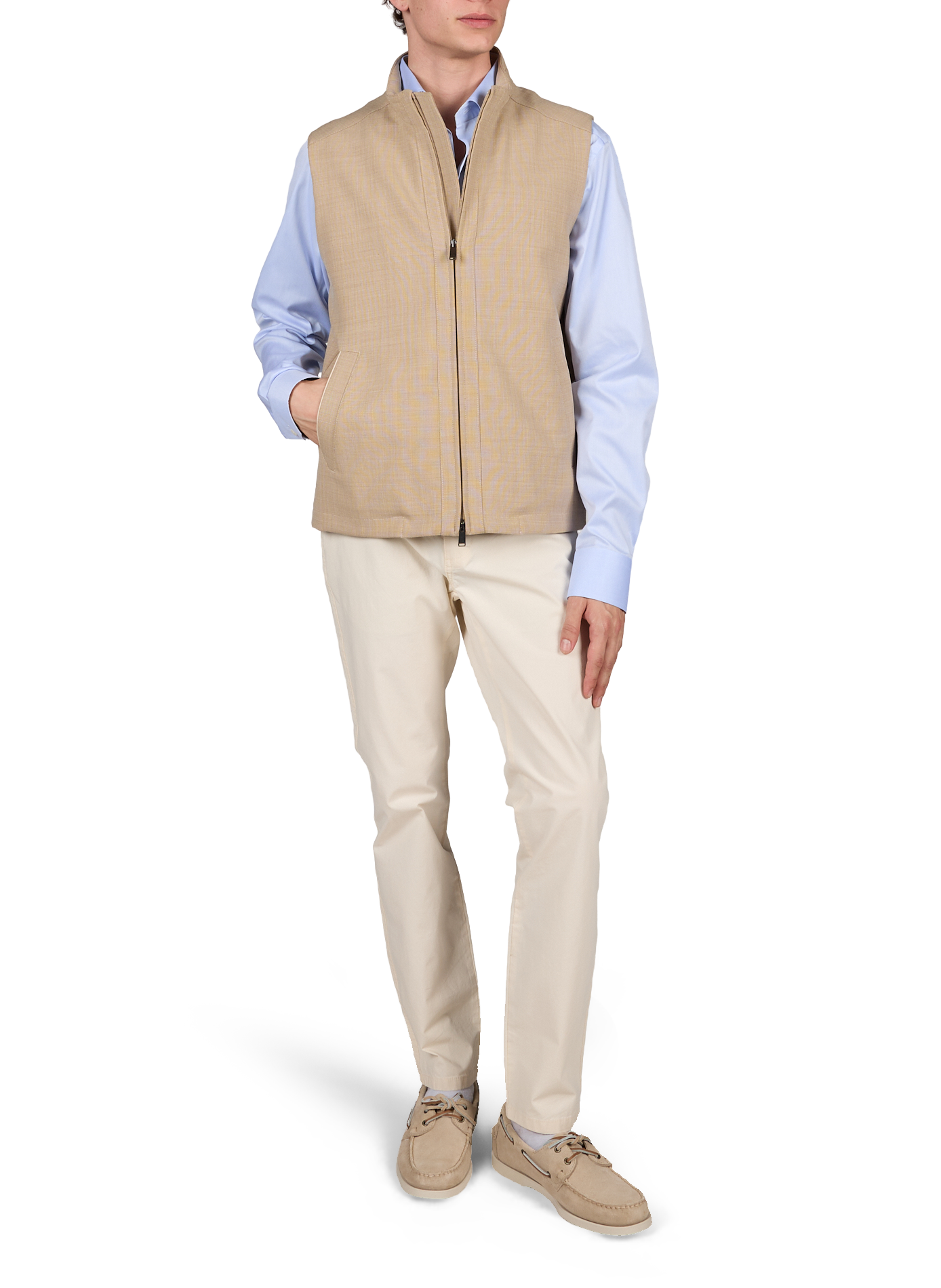 Veste zippé à col montant ETON Beige