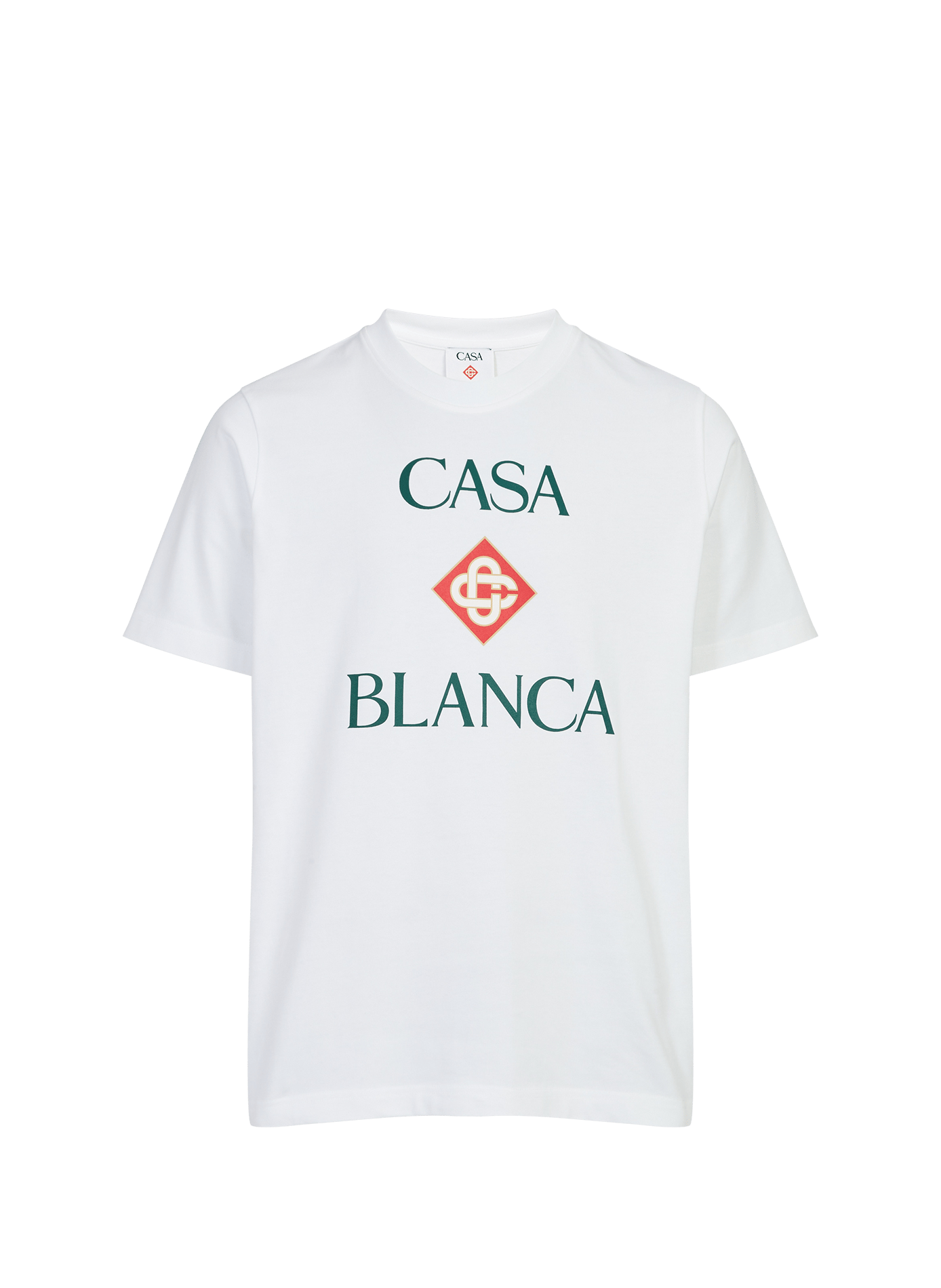 Round-neck T-shirt with cotton logo CASABLANCA PARIS White