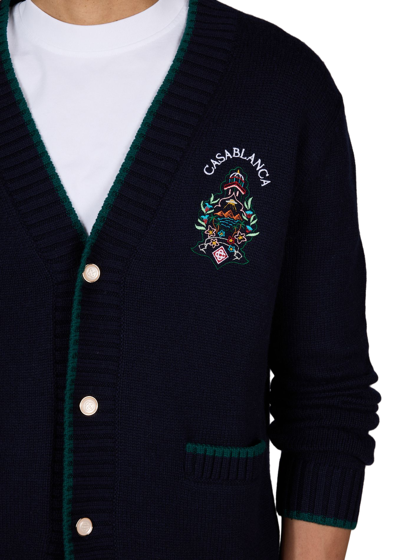 Gilet brodé en laine et cachemire CASABLANCA PARIS Multicolore