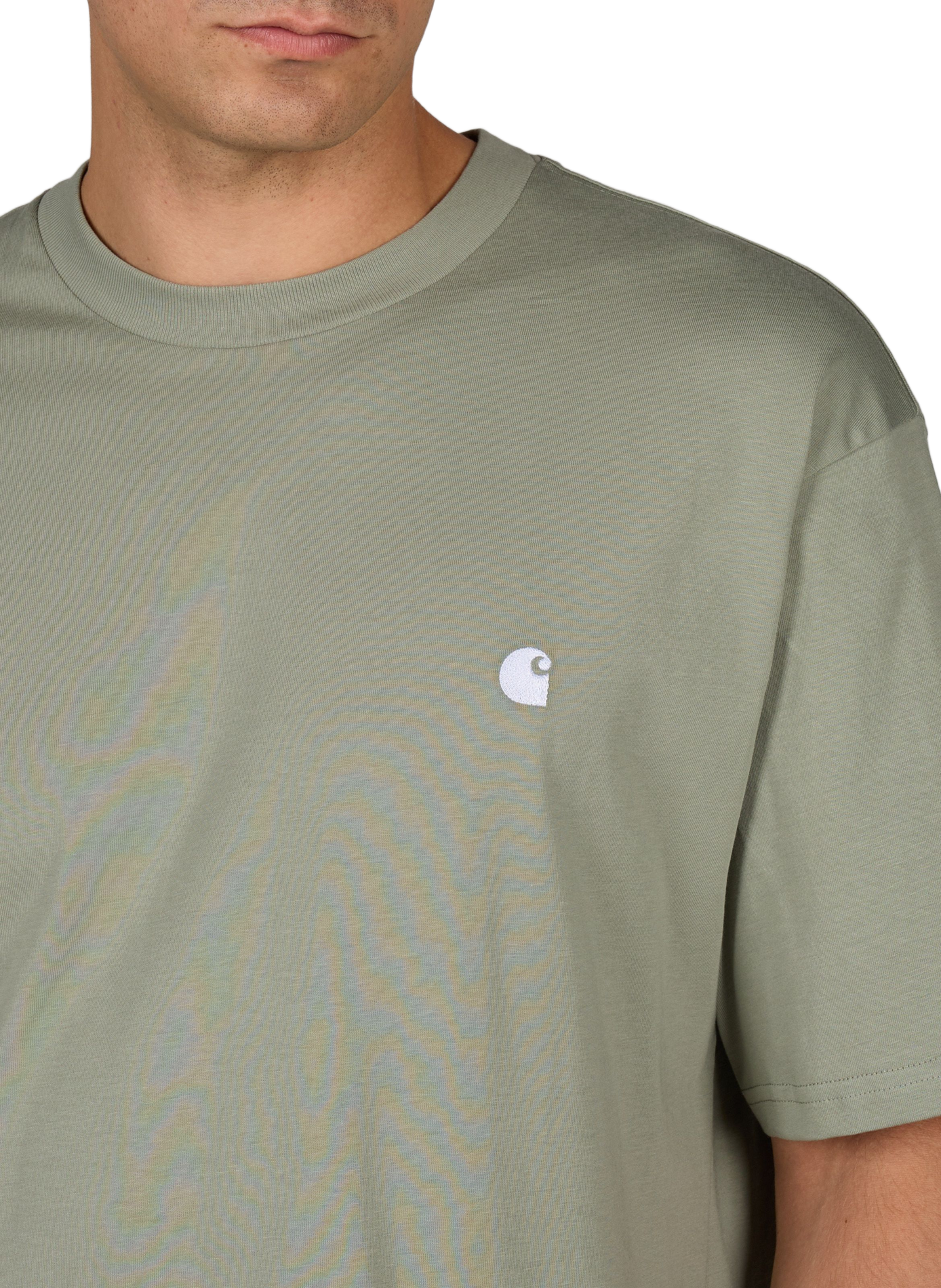 Straight T-shirt with embroidered logo in cotton CARHARTT WIP Green