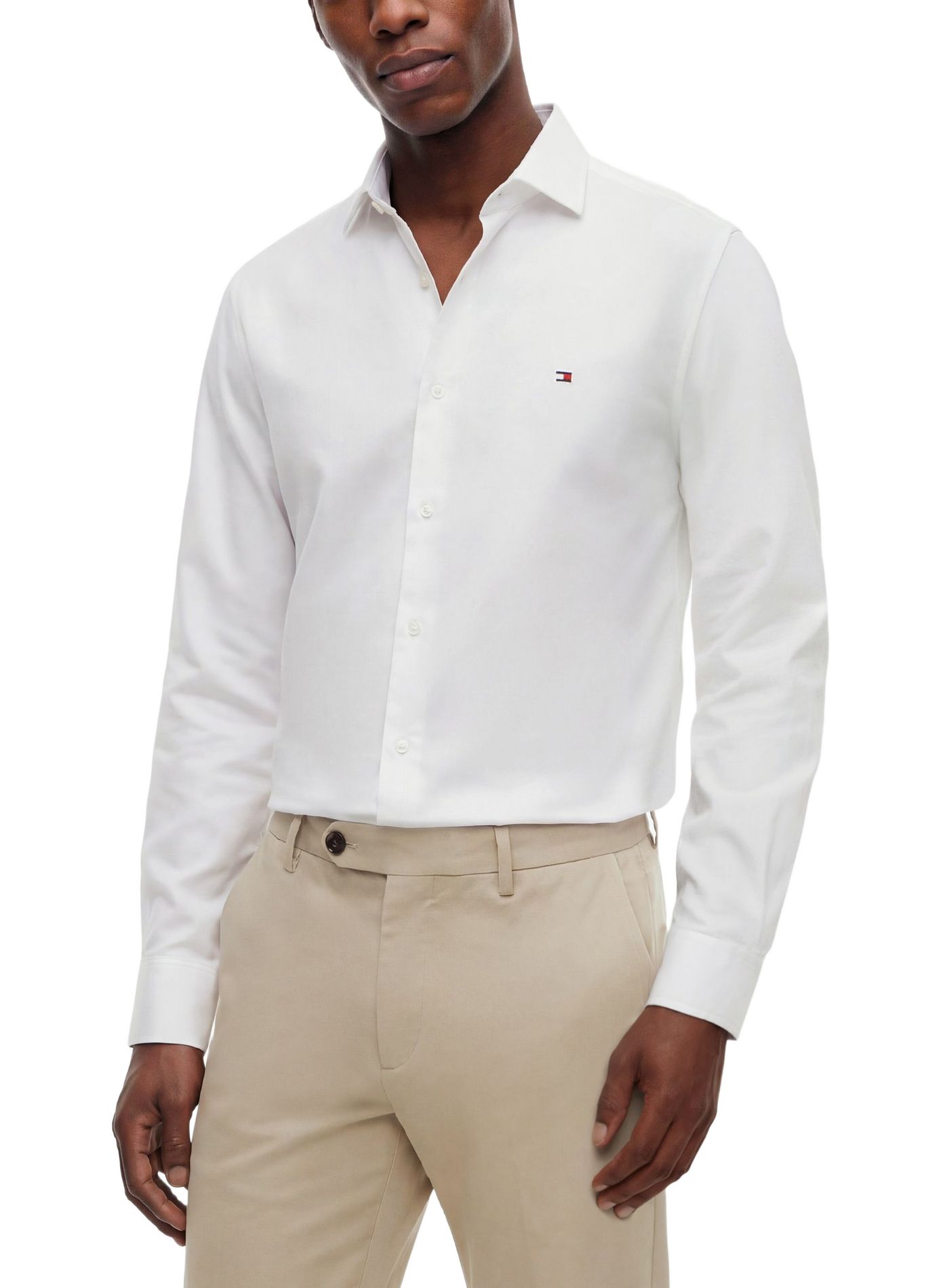 Straight classic collar shirt in cotton TOMMY HILFIGER White