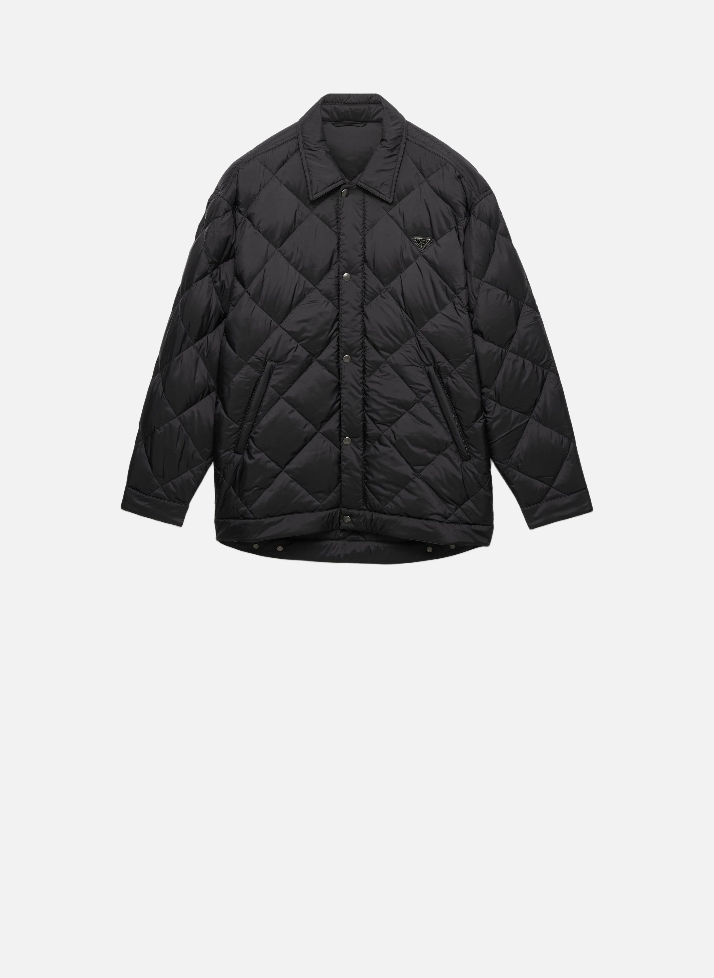 Manteau matelassé en tissu technique PRADA Noir