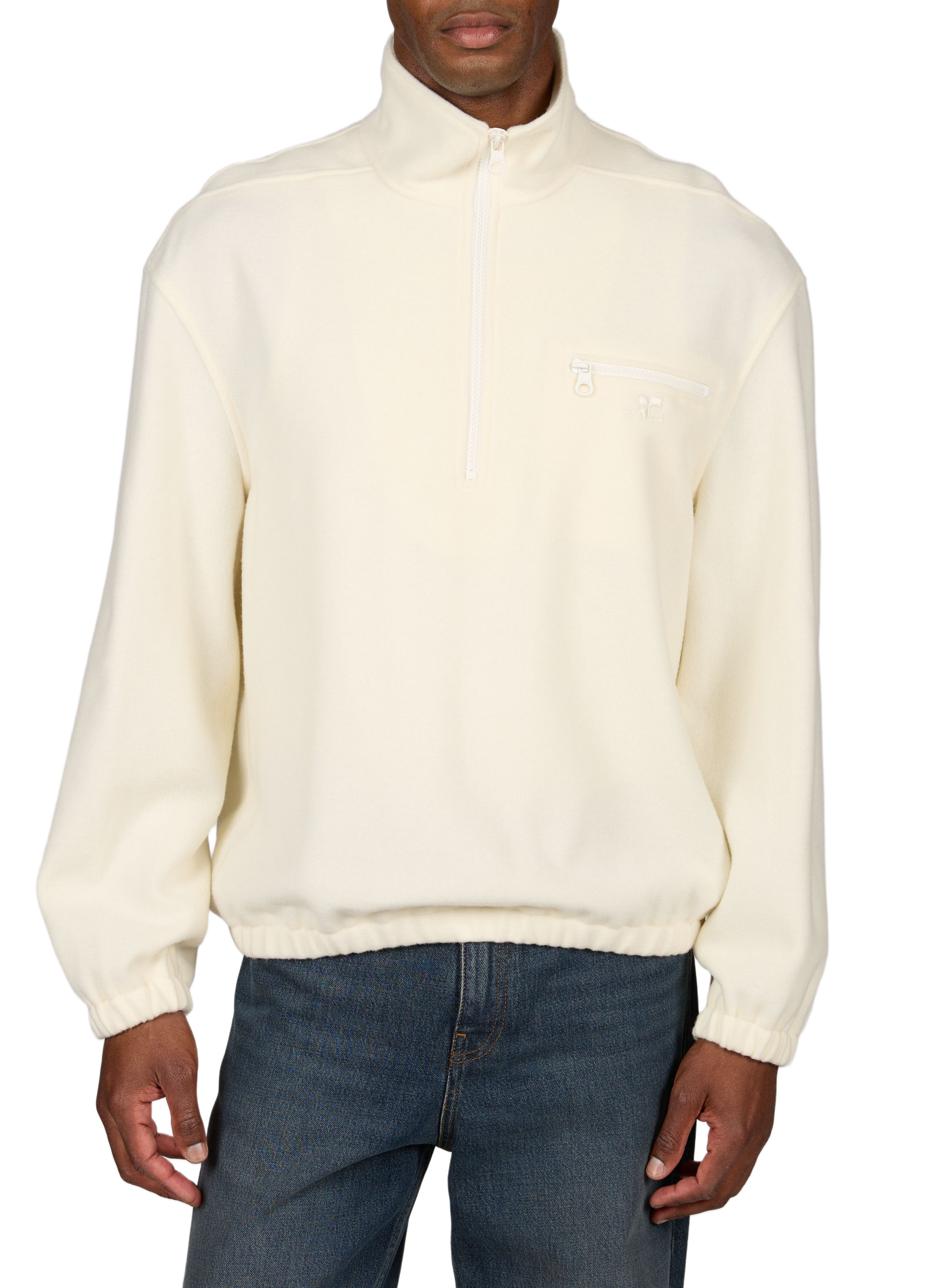 Flauschige Jacke mit Stehkragen aus Wollmischung COURRÈGES Beige