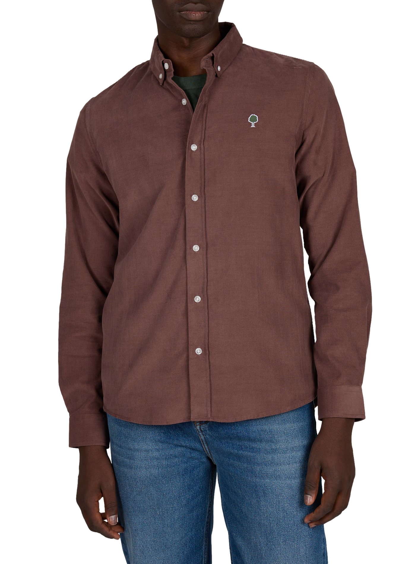 Ribbed straight cotton shirt FAGUO Red