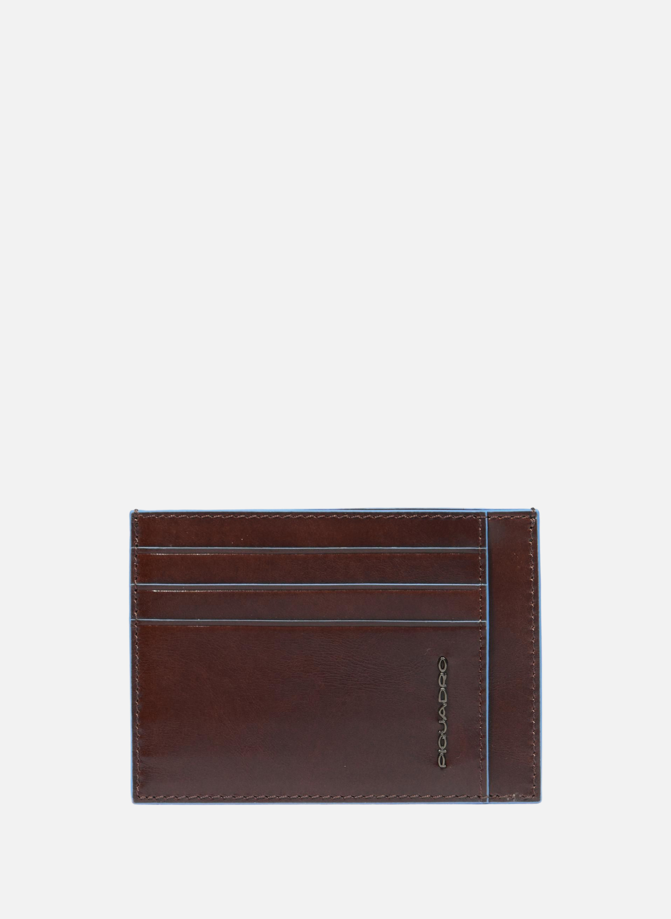 Porte-cartes de crédit homme fin en cuir PIQUADRO Marron