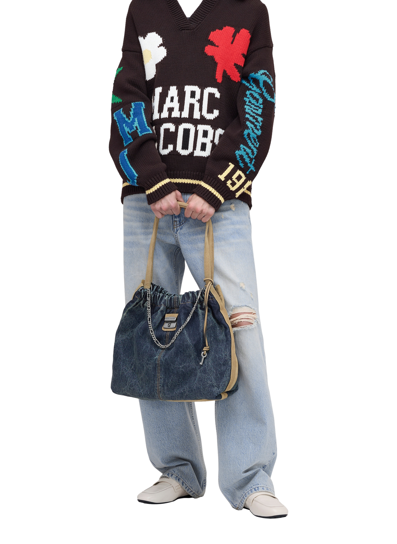 Tasche aus Denim-Wildleder Cristina Tote aus Baumwolle MARC JACOBS Blau