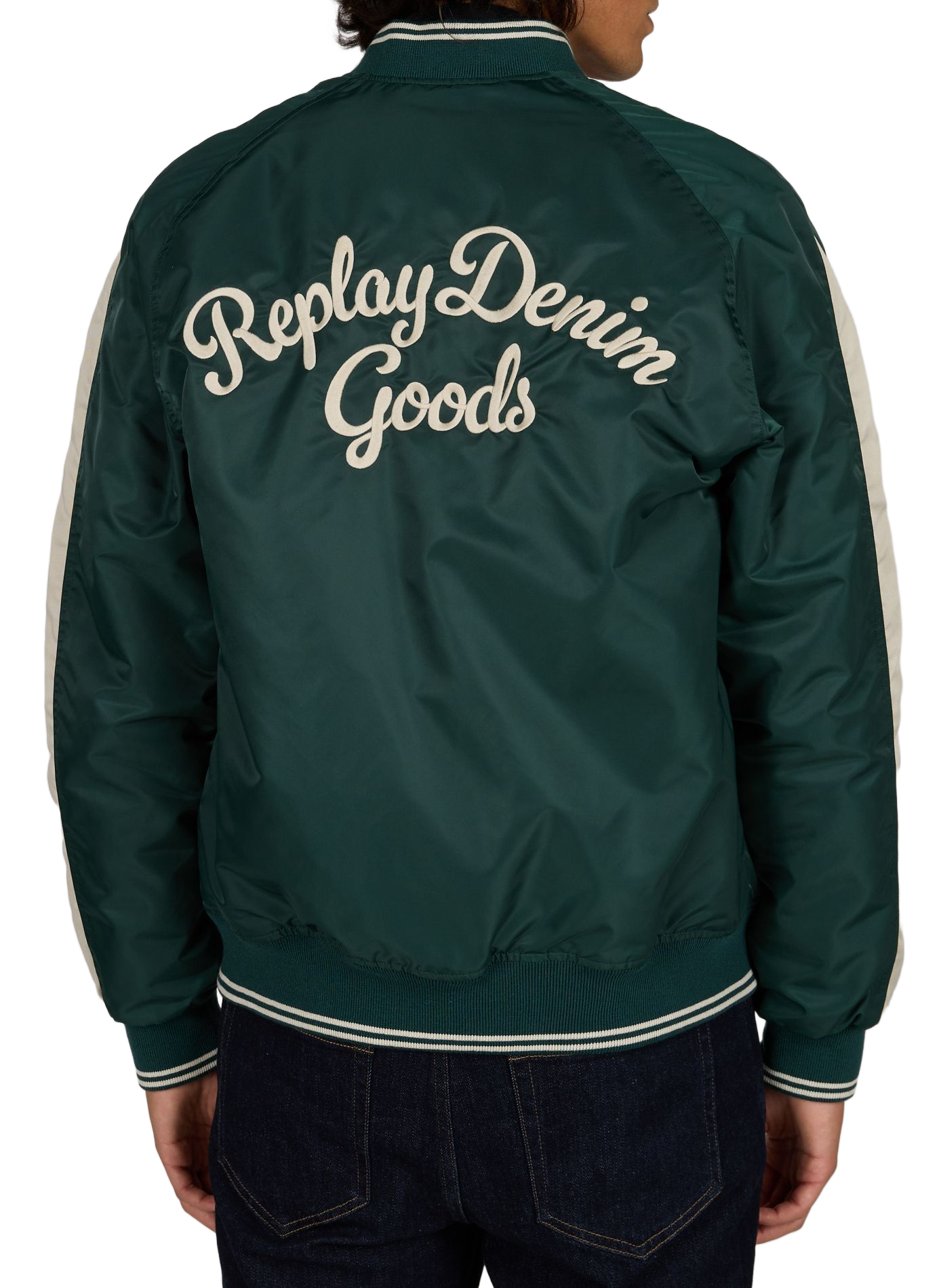 Gerader Bomber mit gesticktem Logo REPLAY Grun
