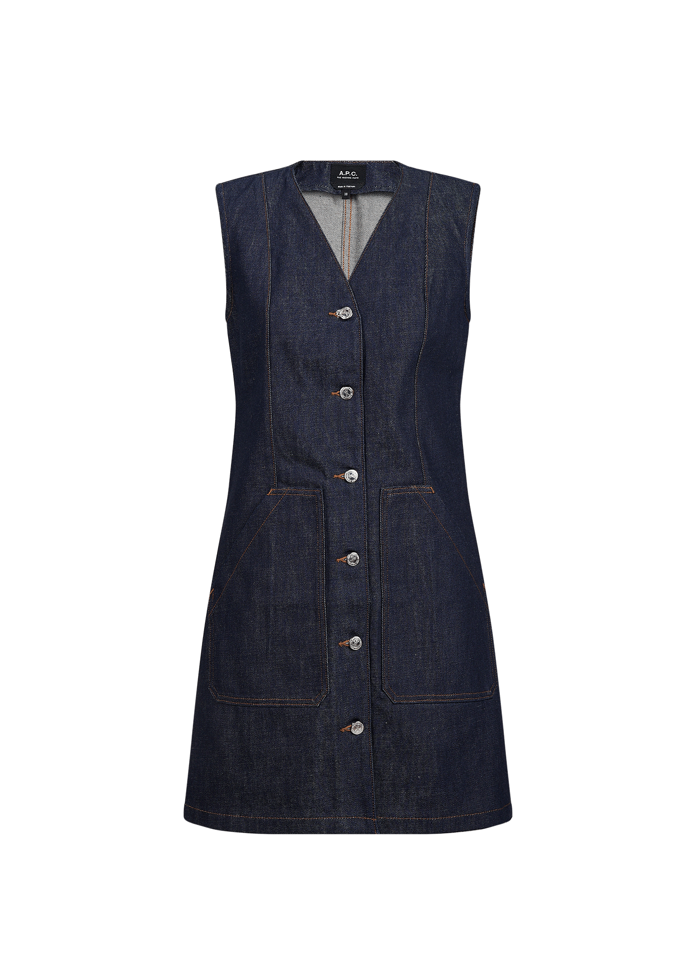 Vestido vaquero JUNE de algodón A.P.C. Azul