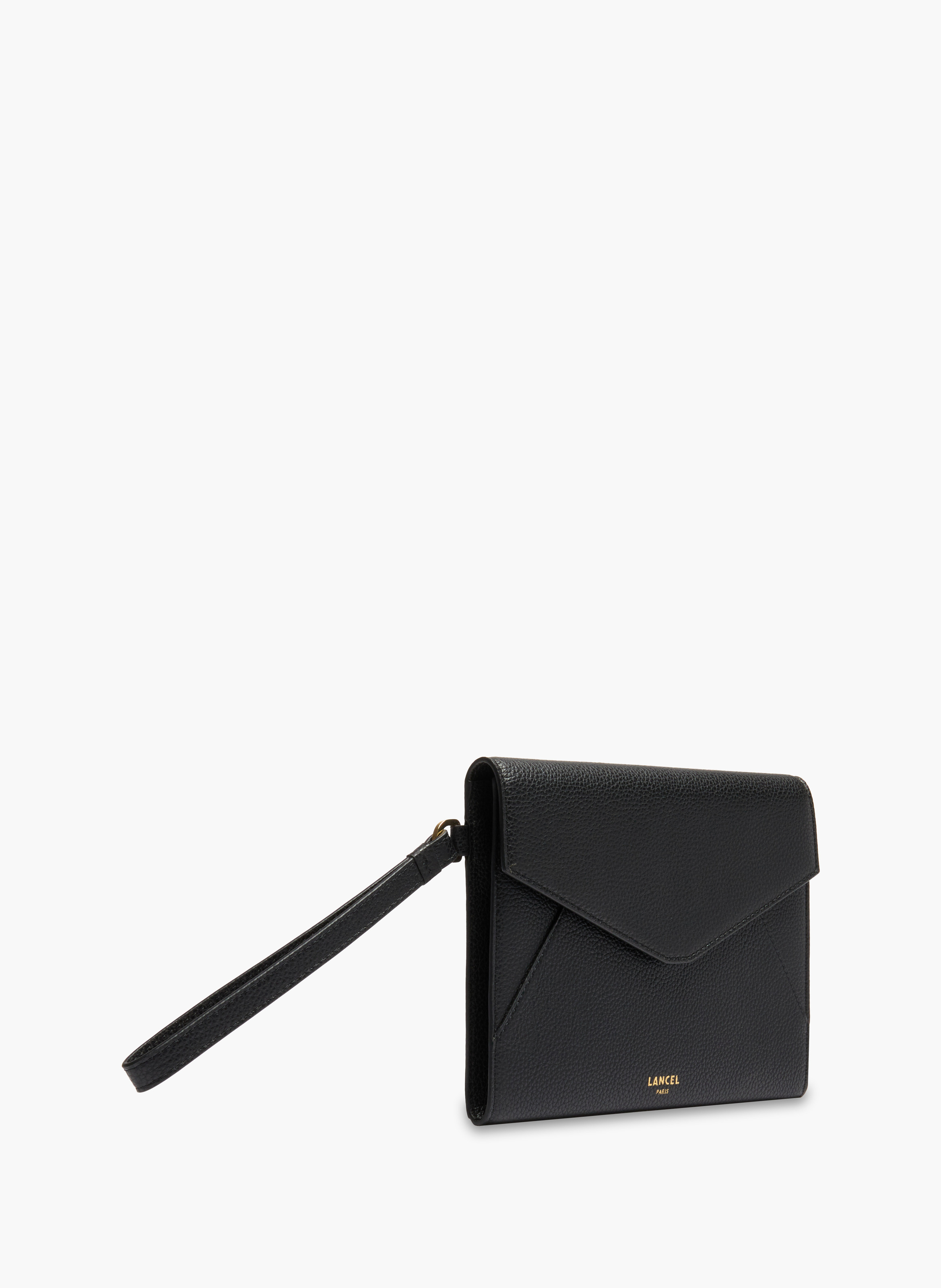 Pochette rabat m enveloppe de lancel en cuir LANCEL Noir