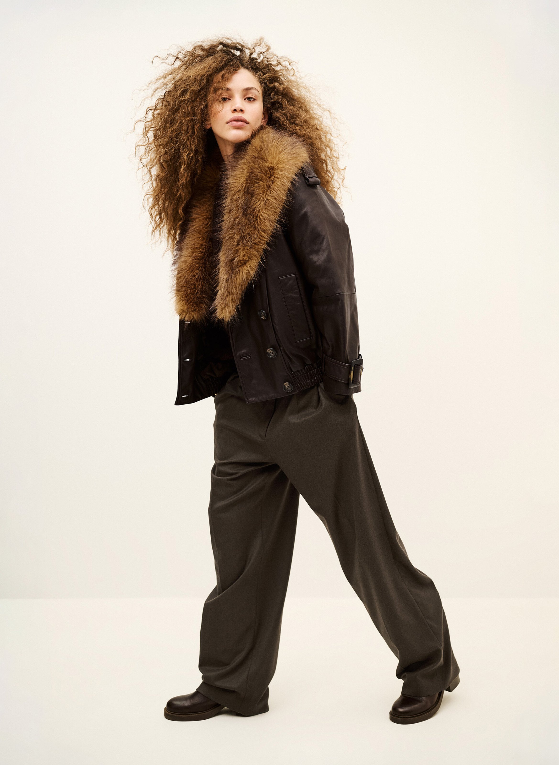 Pantalon large à pinces uni twani | Marron BA&SH Femme