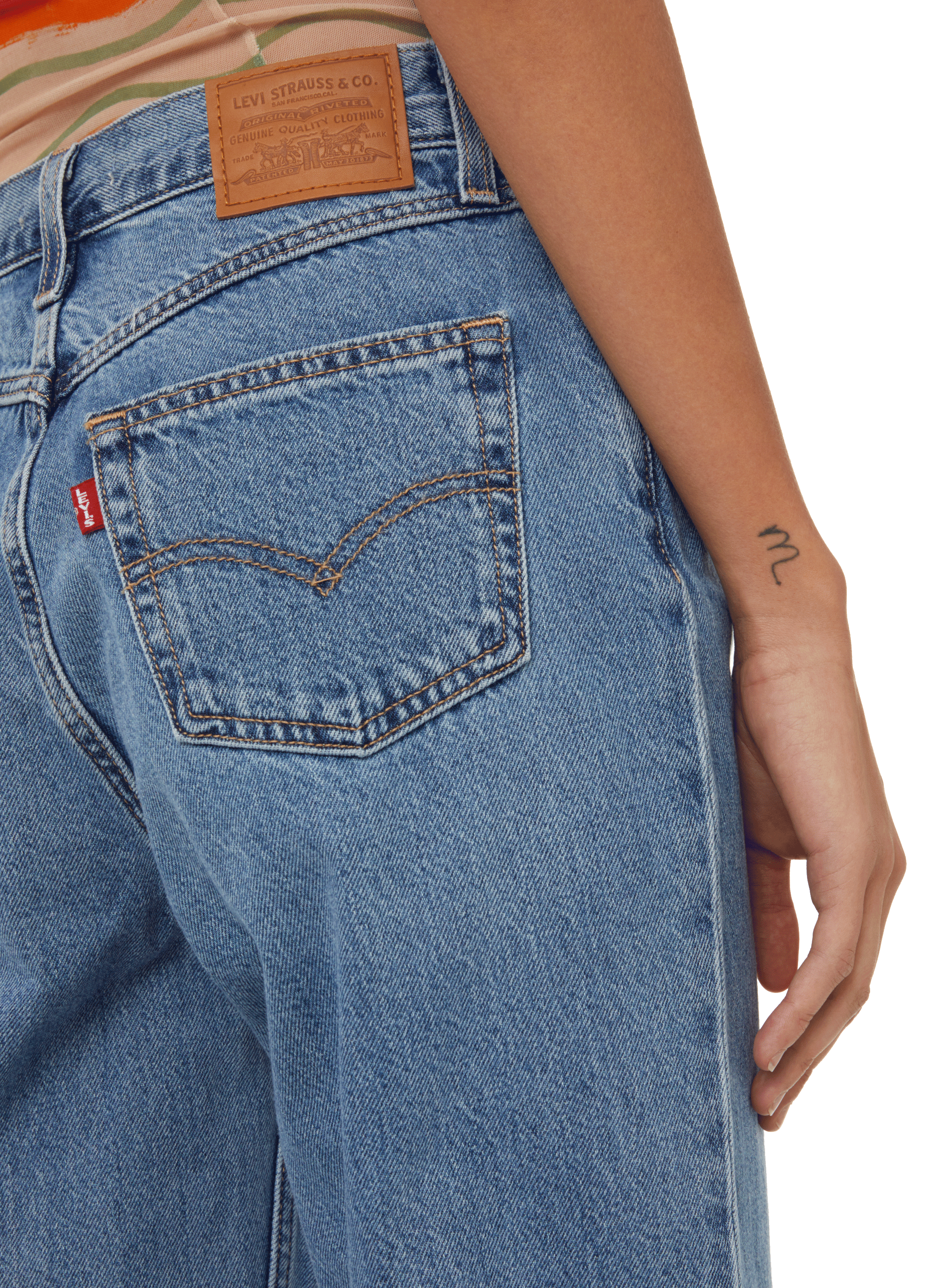 Jean 80s Mom en coton denim LEVI'S Bleu