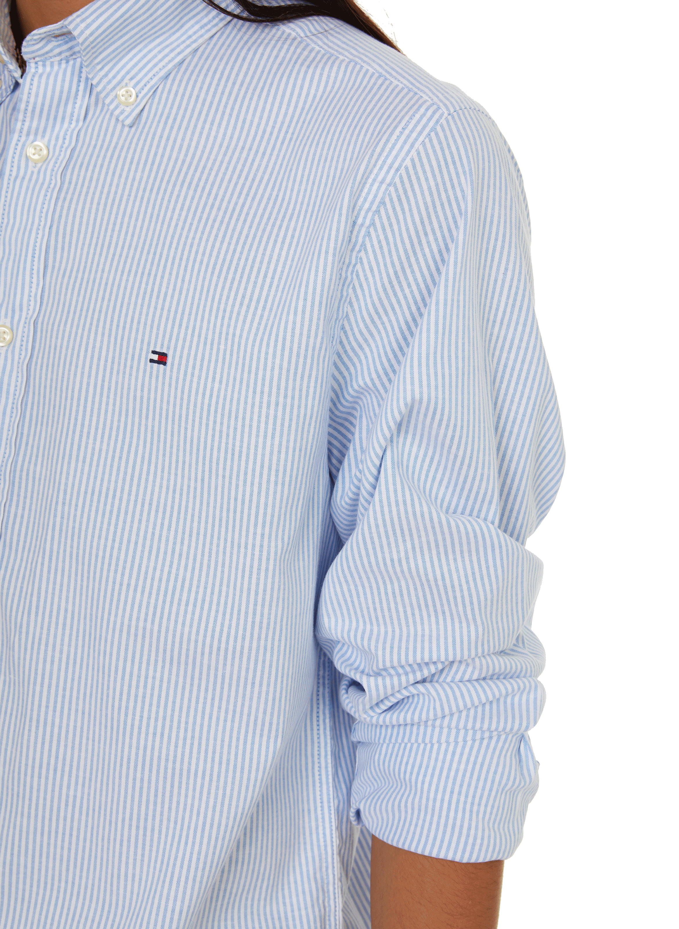 Chemise rayée en coton organique TOMMY HILFIGER Bleu
