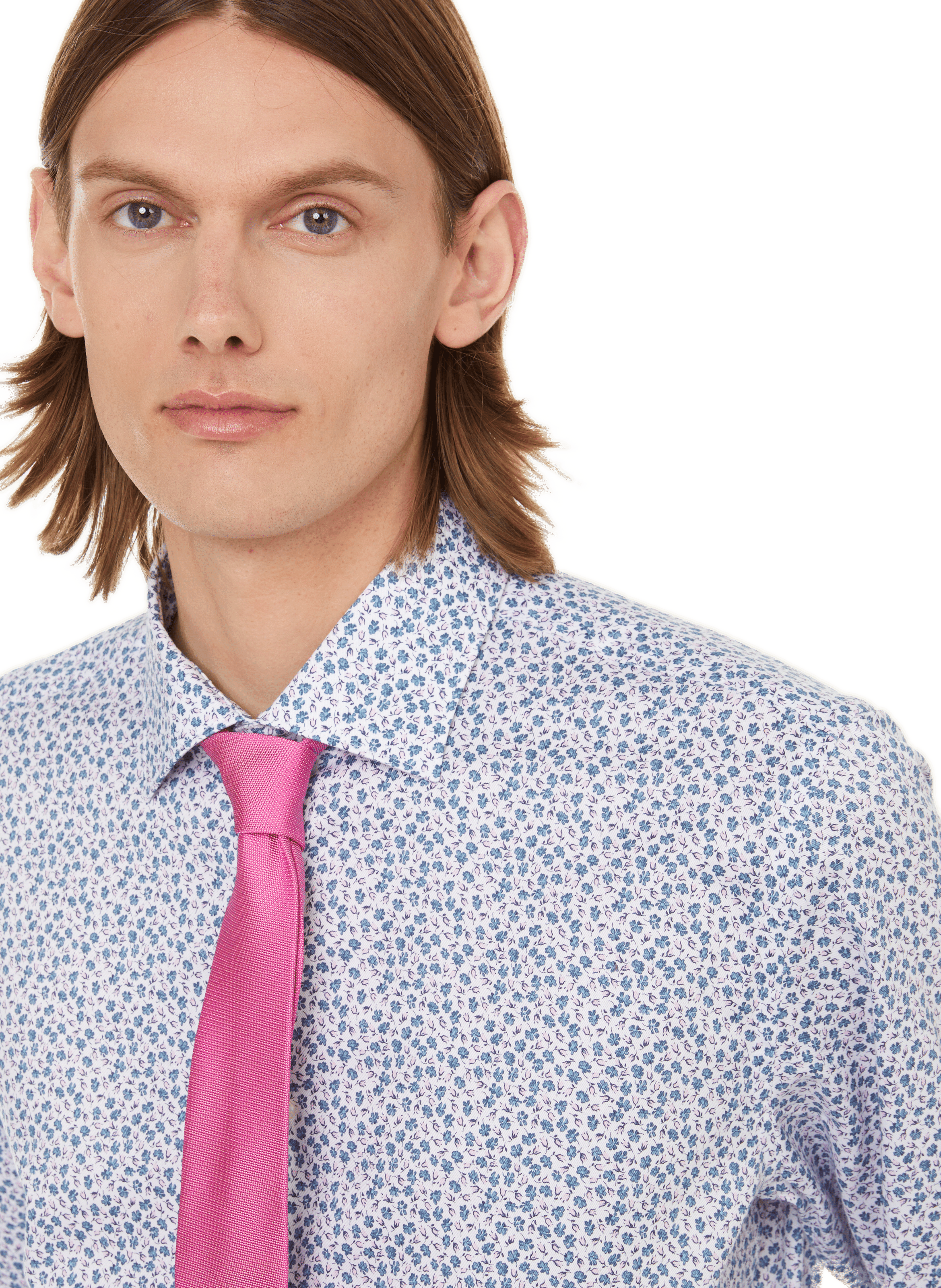 Cravate imprimé en soie ATELIER F&B Rose