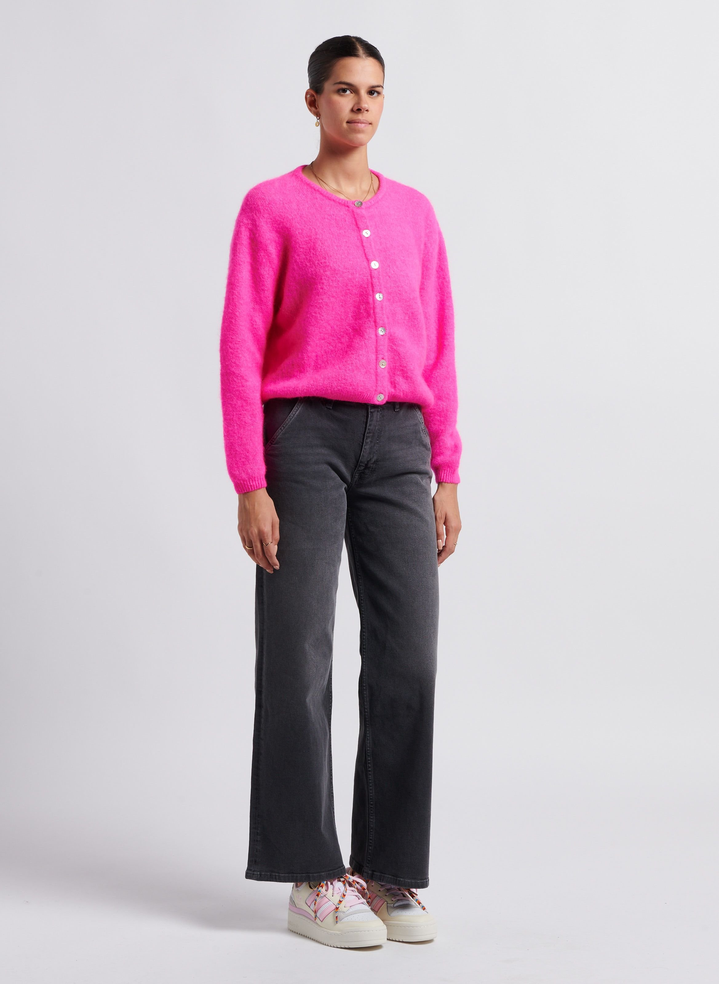 Gilet ample col rond en laine mélangée vitow AMERICAN VINTAGE Rose