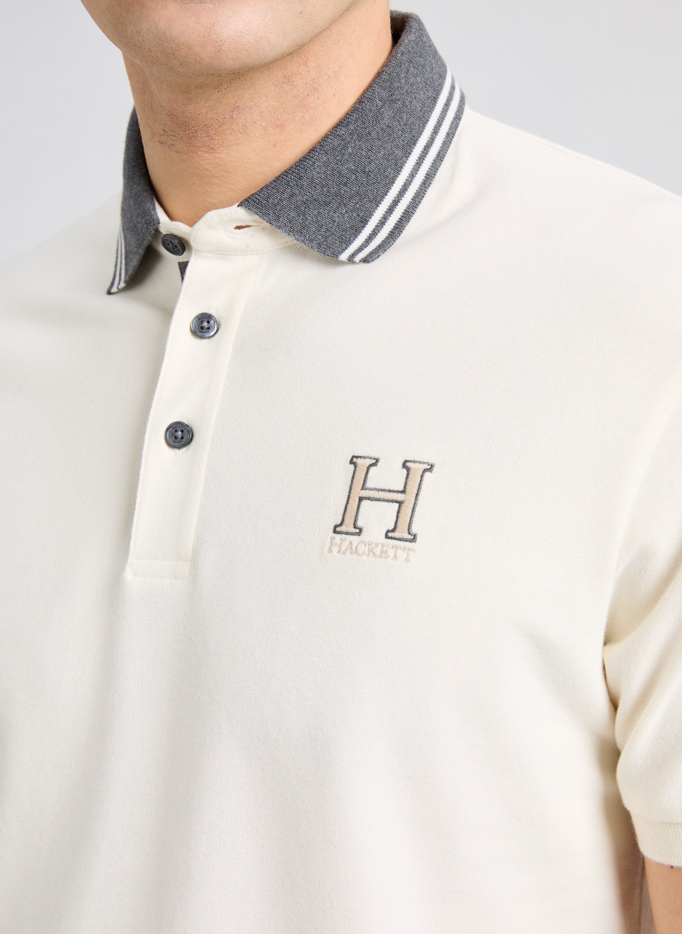 Polo Heritage en coton HACKETT Blanc