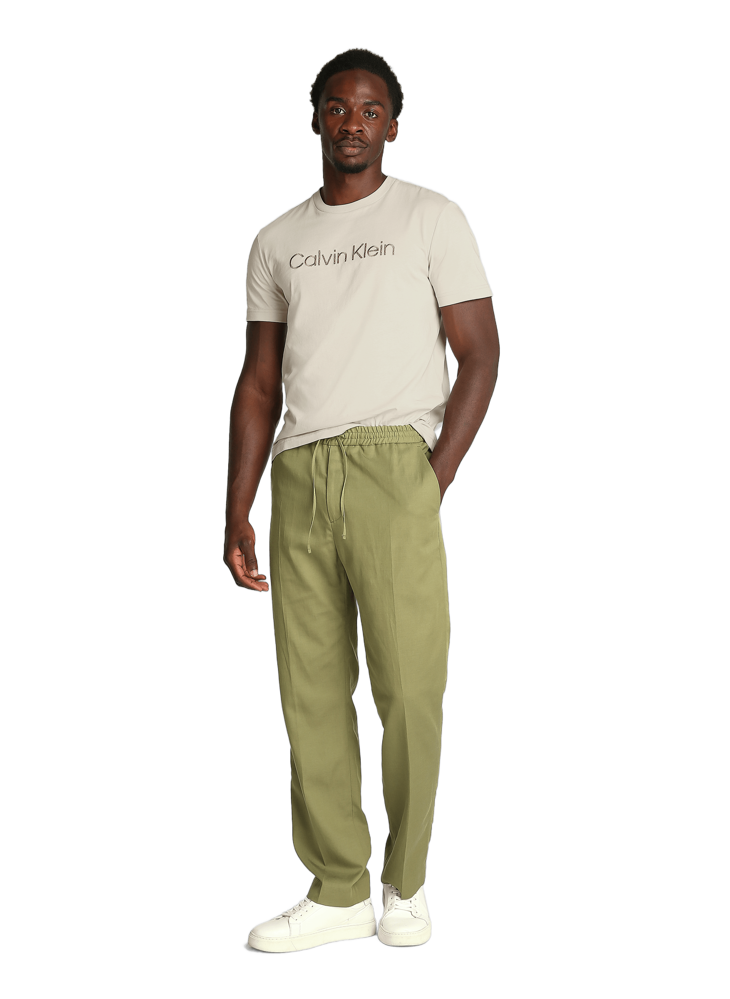 Cotton T-shirt CALVIN KLEIN Beige