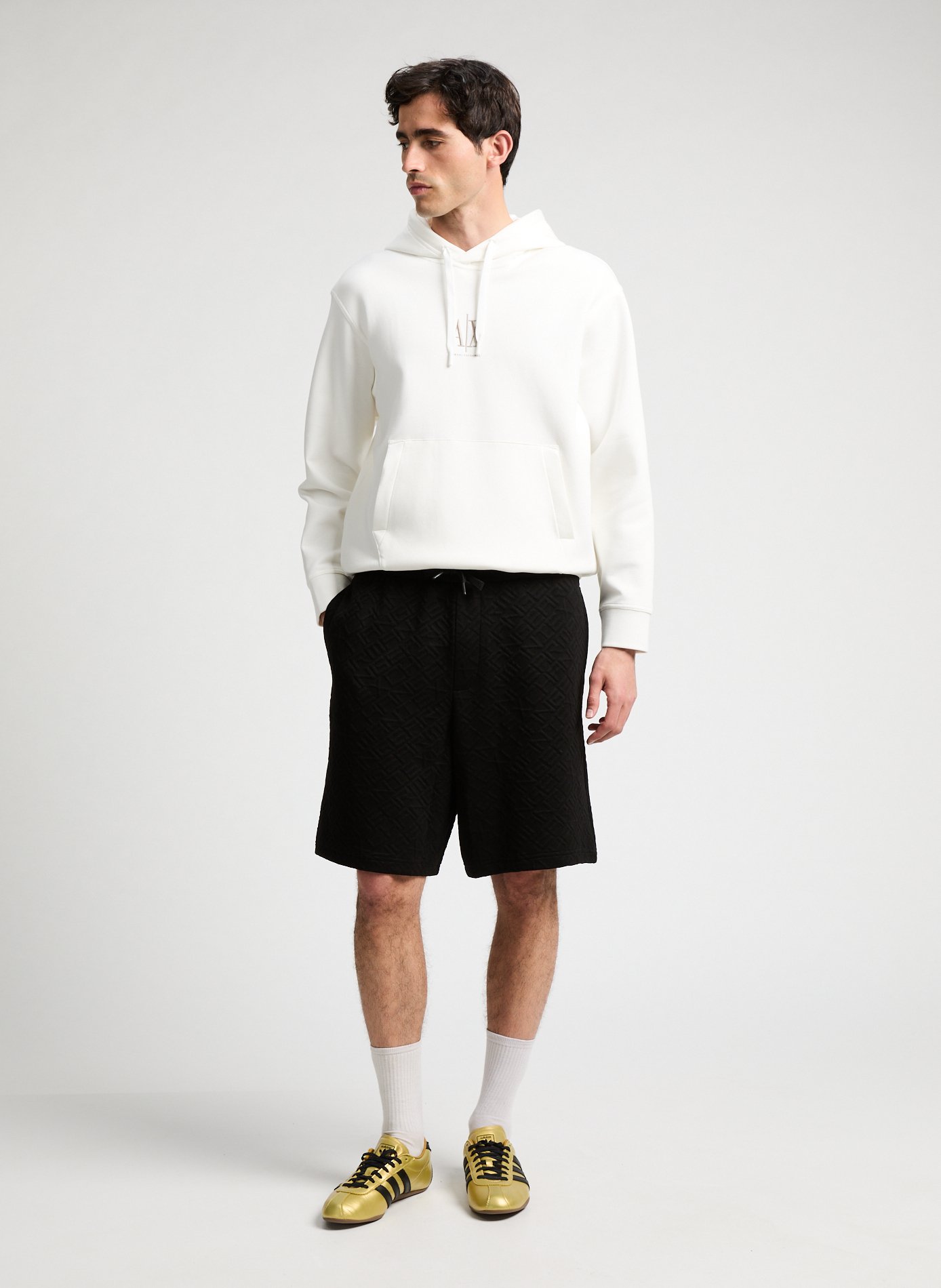 Cotton monogrammed shorts ARMANI EXCHANGE Black