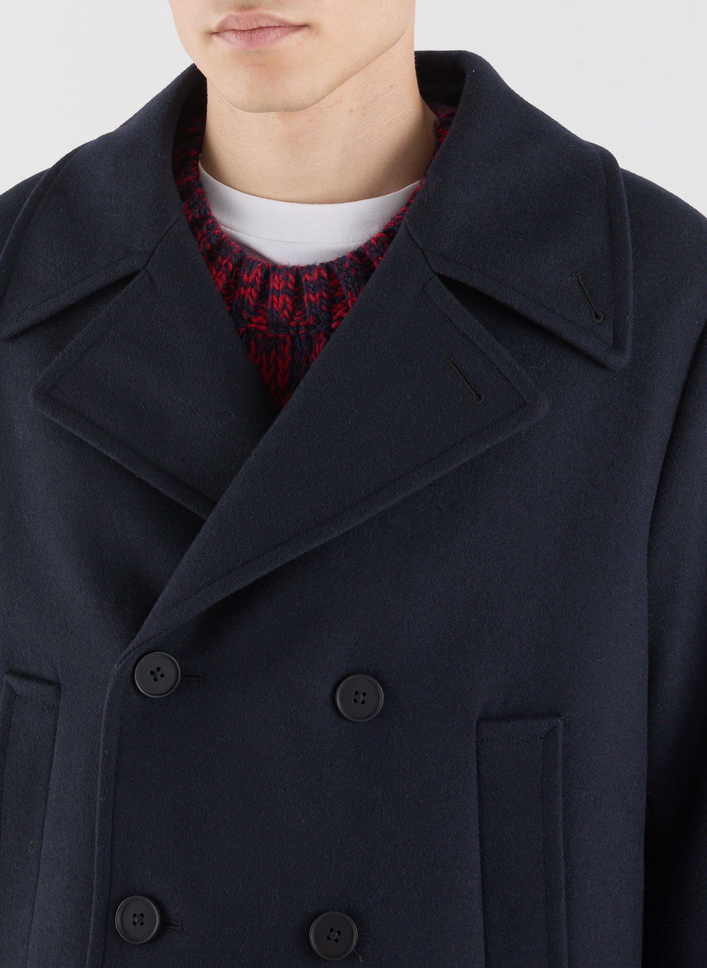Gabin classic wool coat with a traditional collar SAISON 1865 Blue