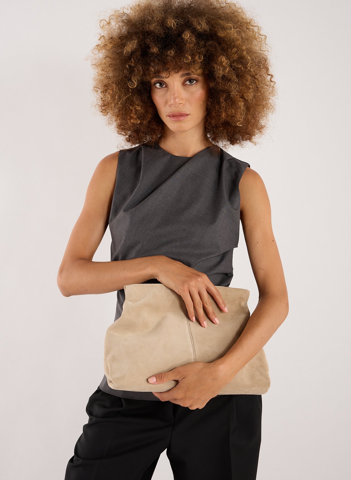 Pochette Clay en cuir FLATTERED Marron