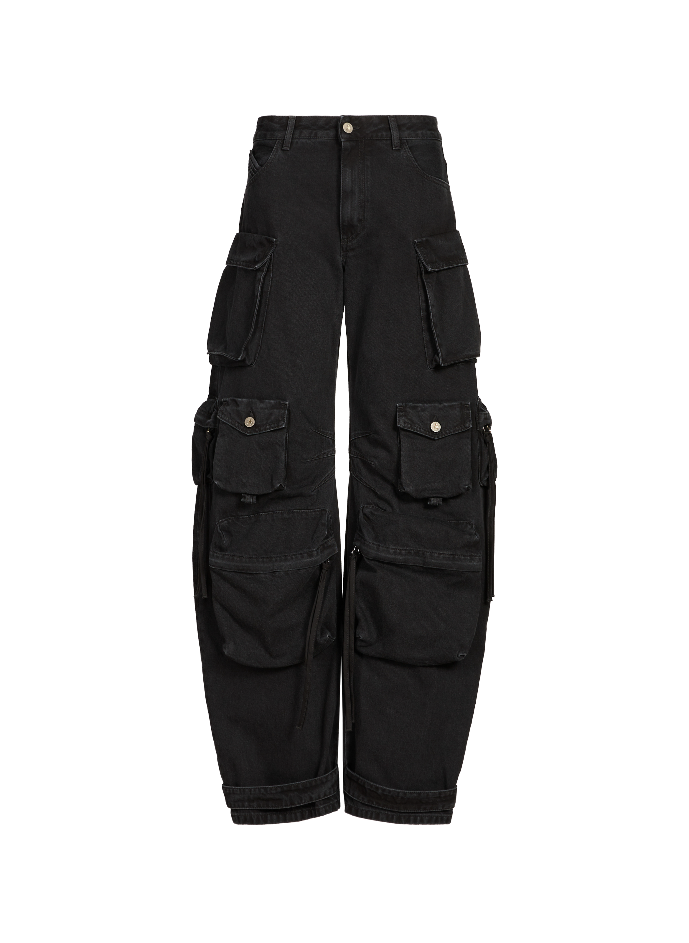 Cotton cargo jeans THE ATTICO Black