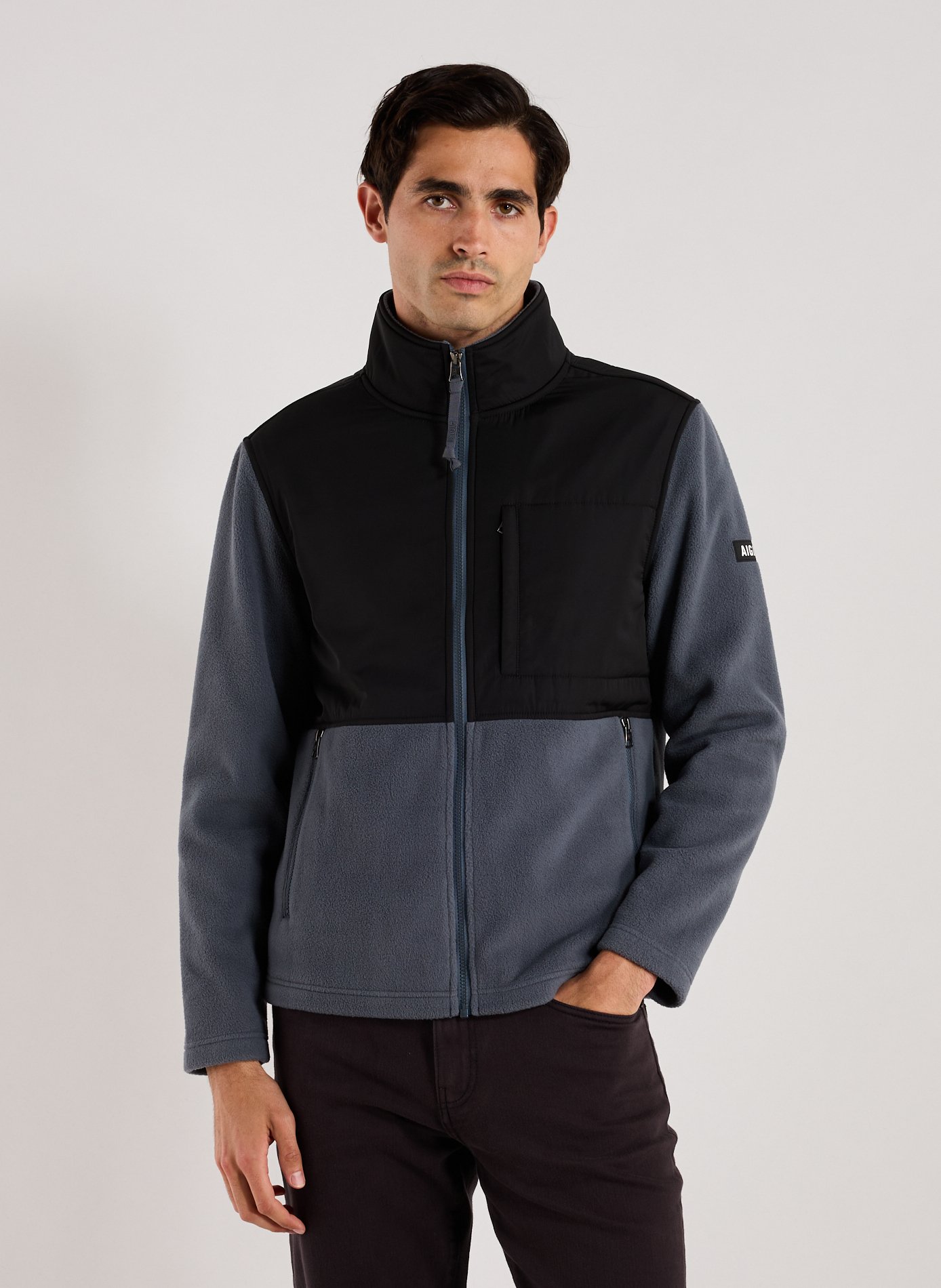AIGLE Gilet droit col montant Gris