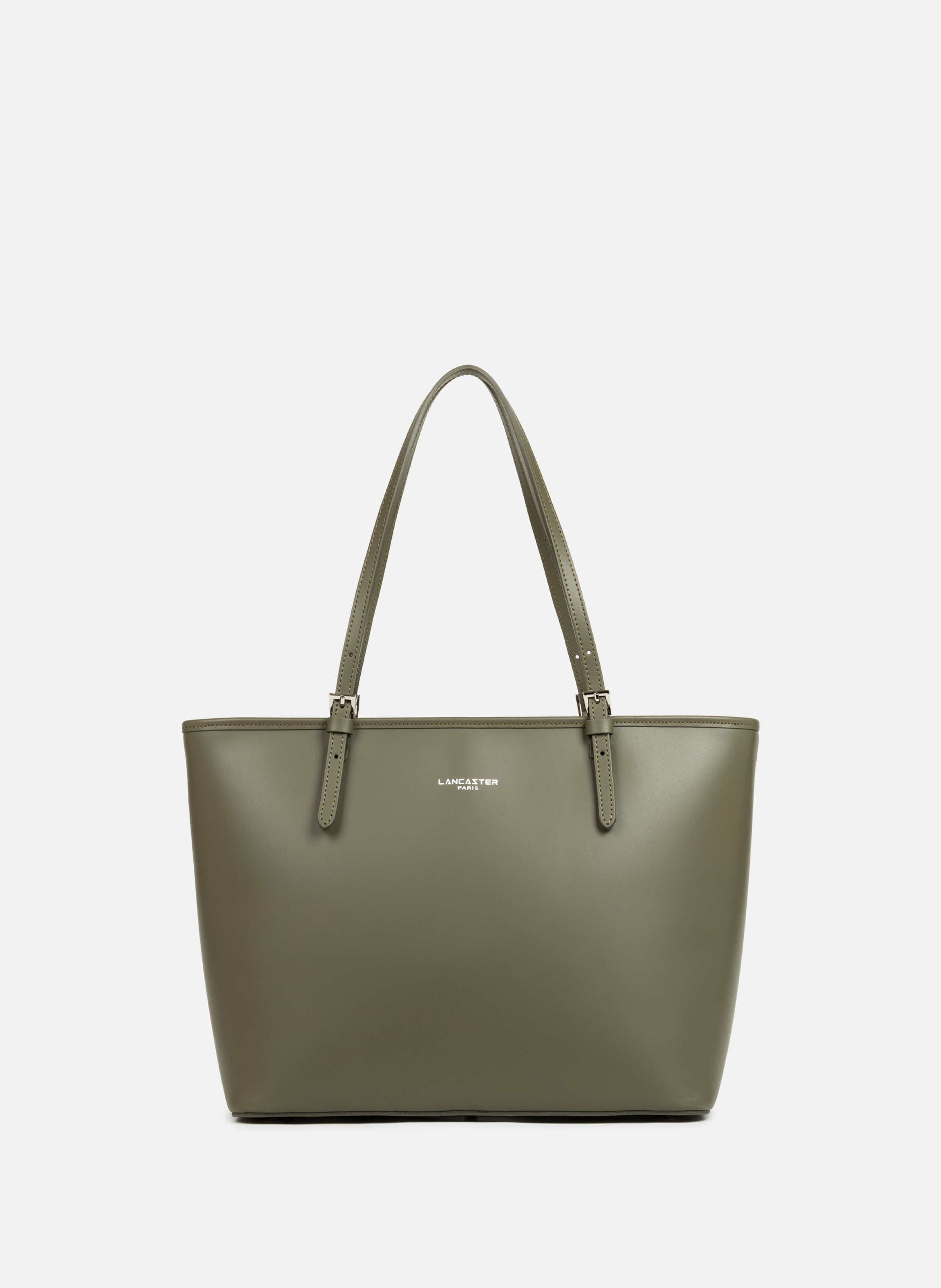 Grand sac cabas épaule - smooth Kaki by LANCASTER LANCASTER Grand sac cabas épaule - smooth Kaki