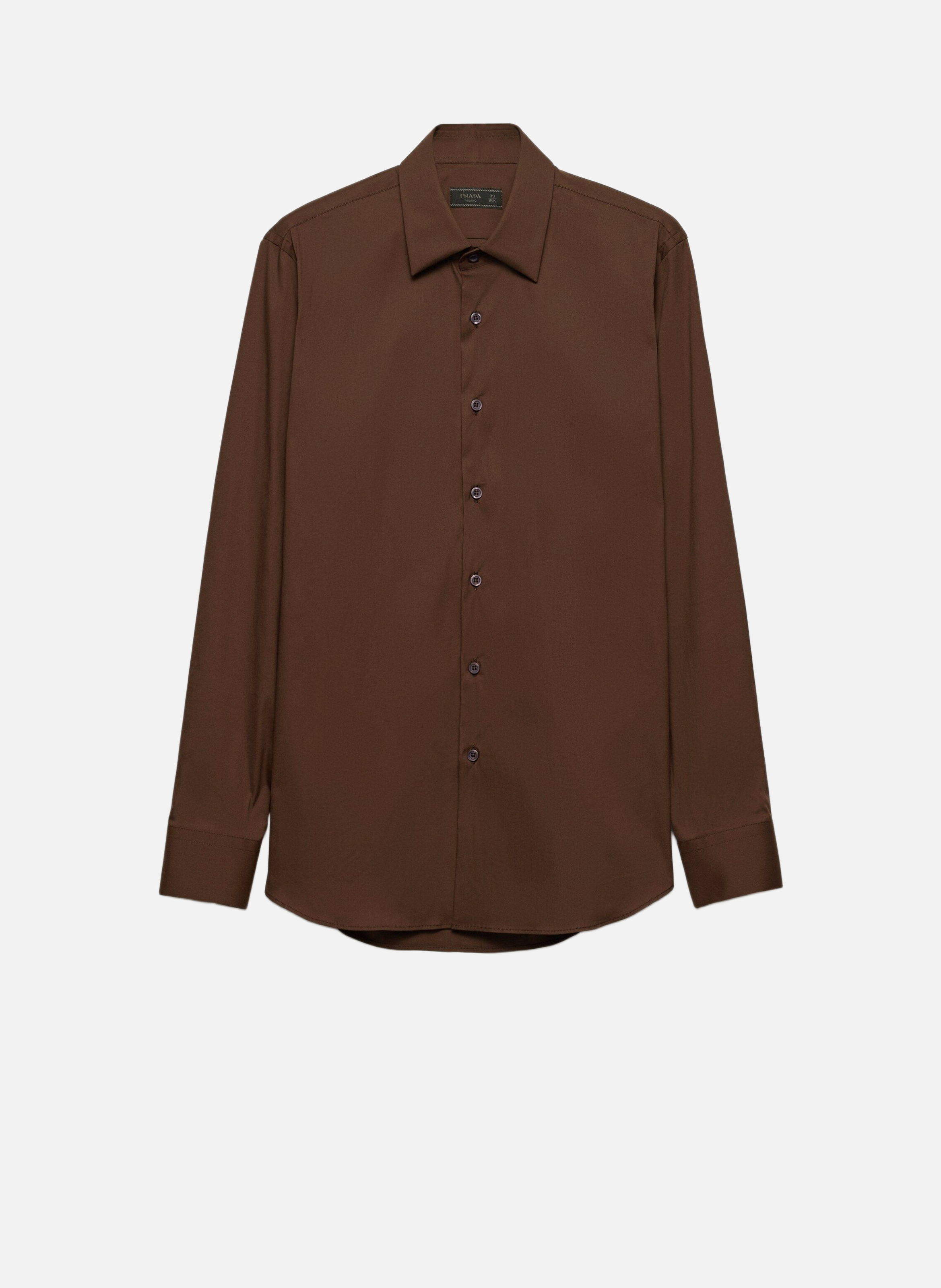 Chemise en coton stretch PRADA Marron