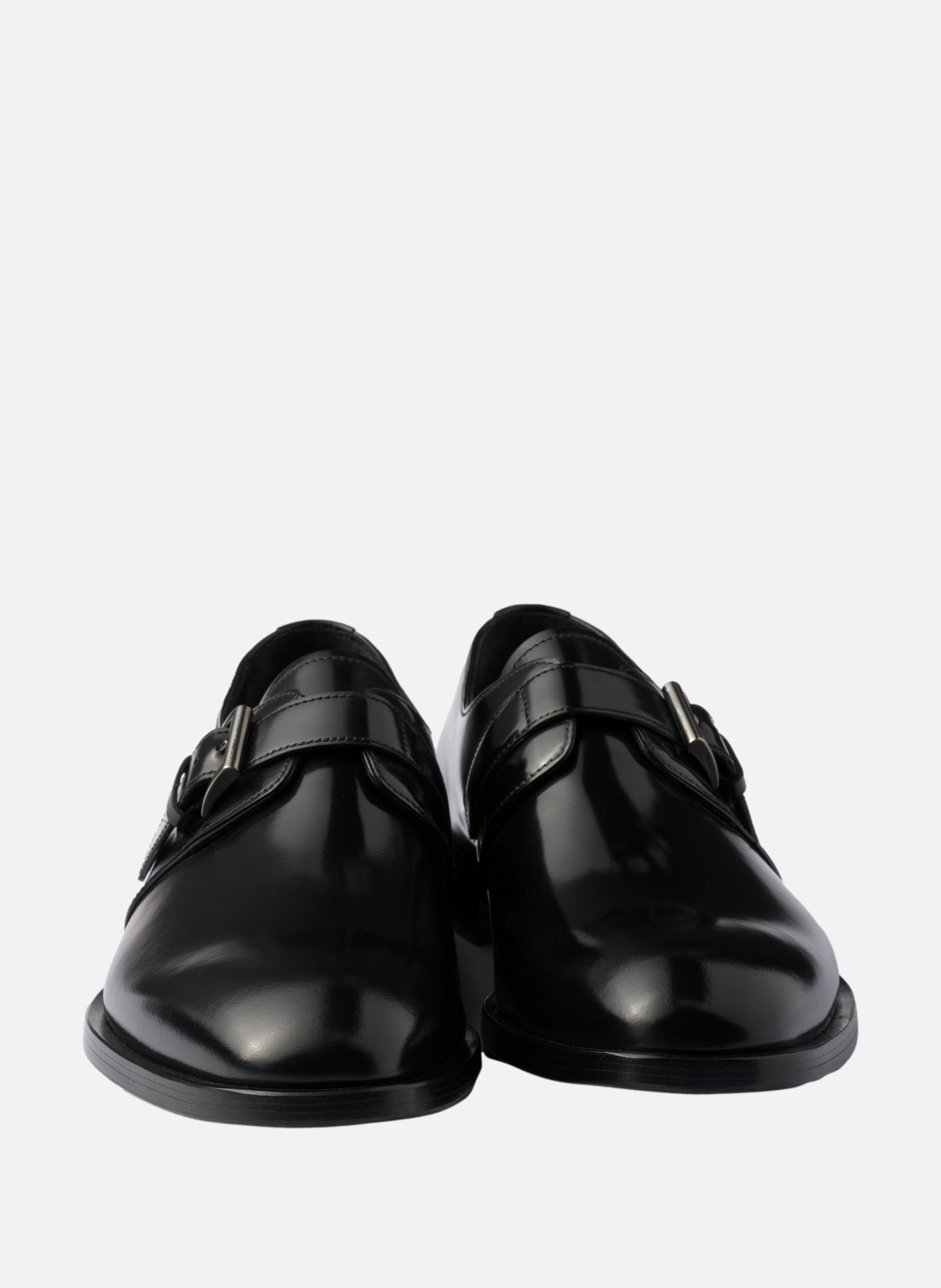 Derbies en cuir brossé avec boucle PRADA Noir