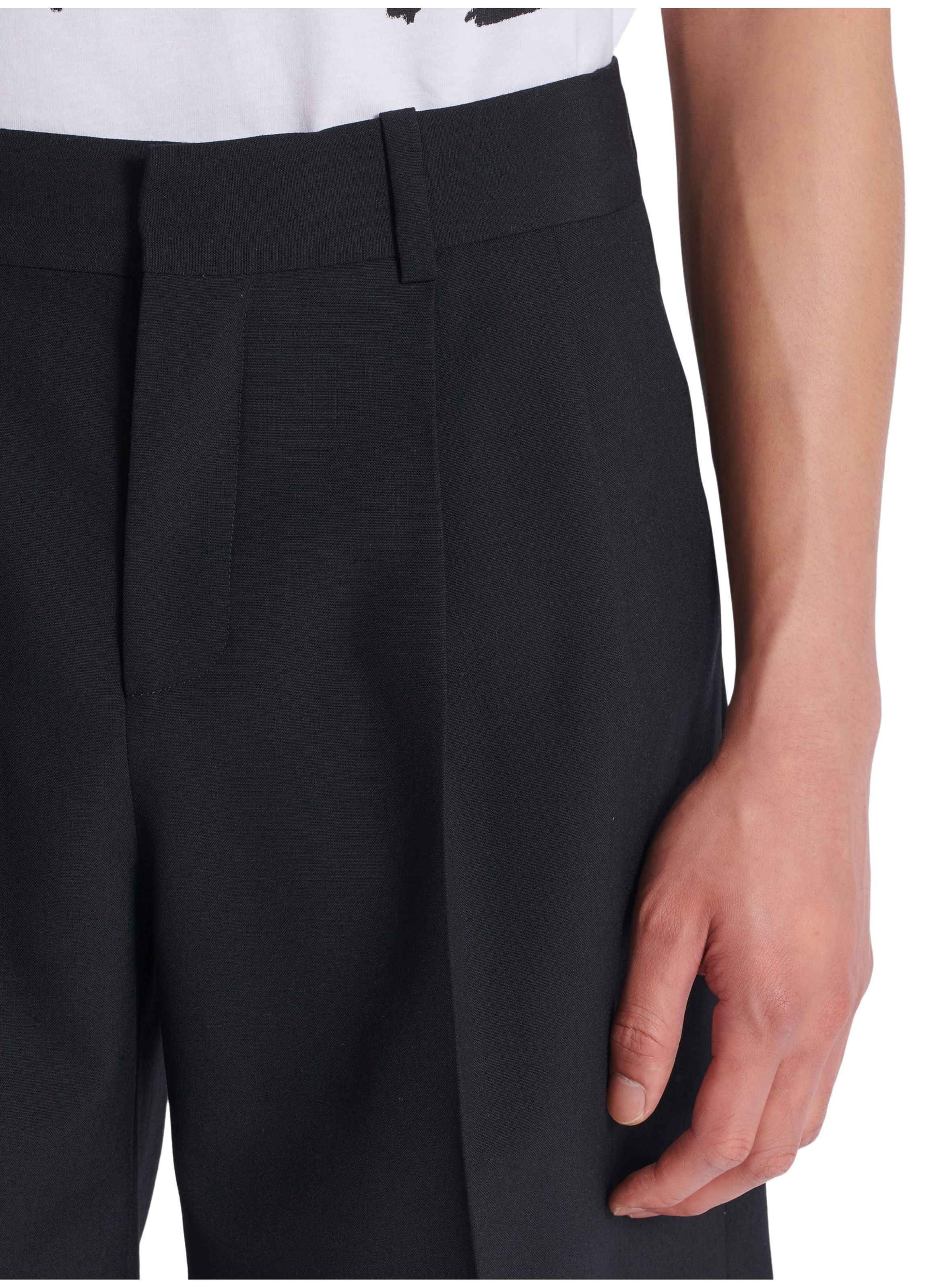 Bermuda à pinces en laine BALMAIN Noir