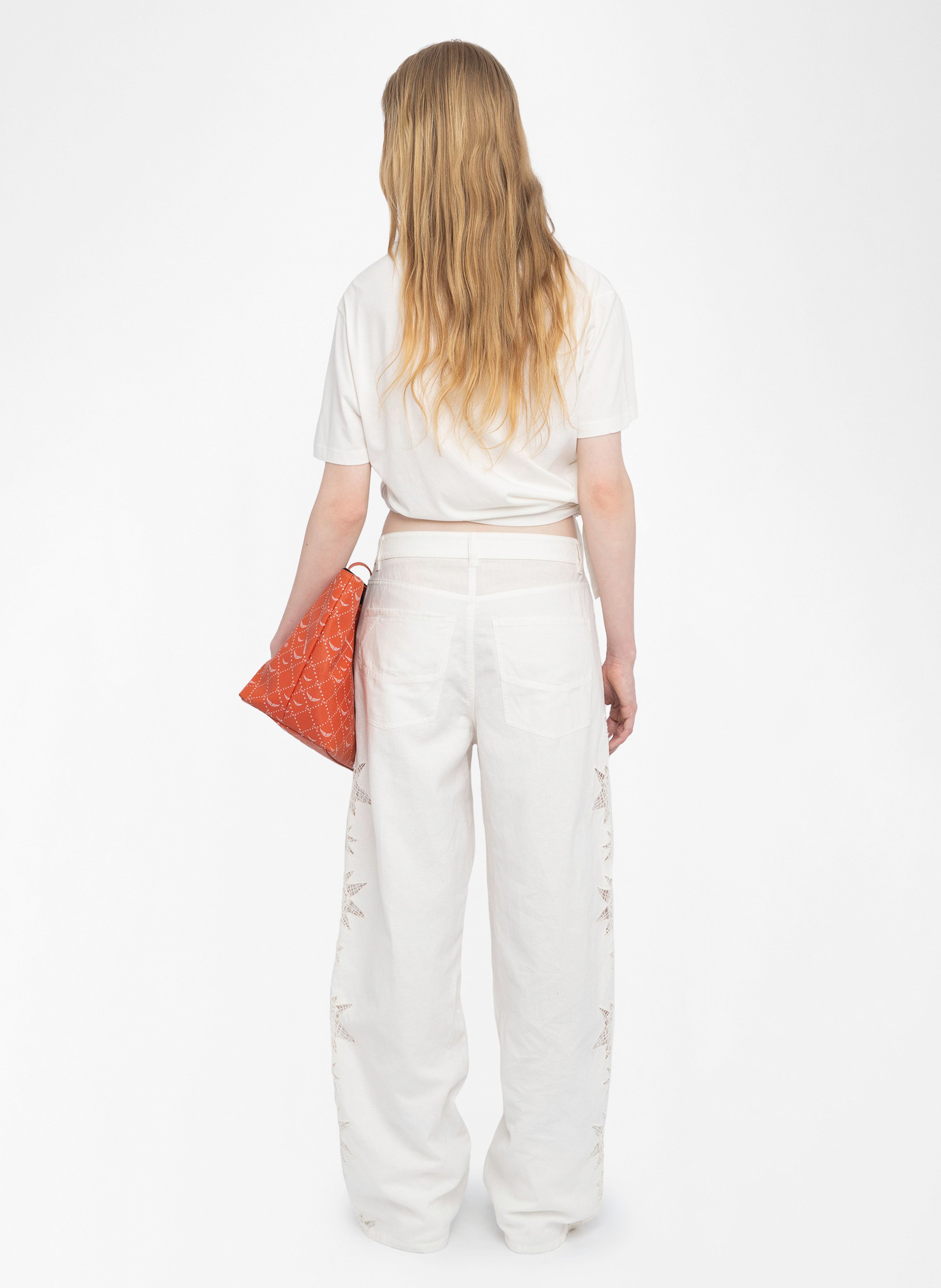 Pantalon large en lin mélangé elfy ZADIG&VOLTAIRE Blanc