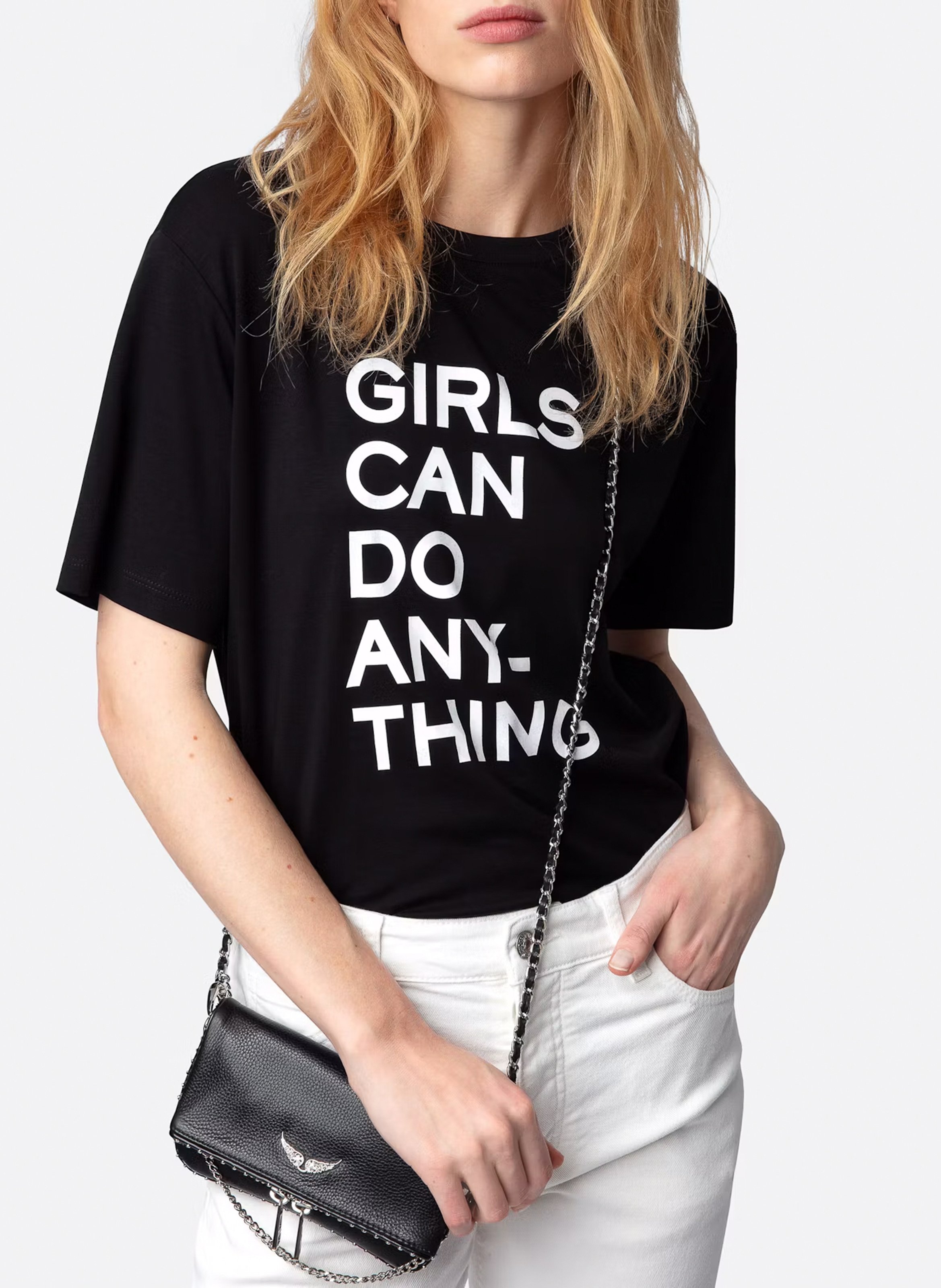 Pochette en cuir grainé rock nano ZADIG&VOLTAIRE Noir