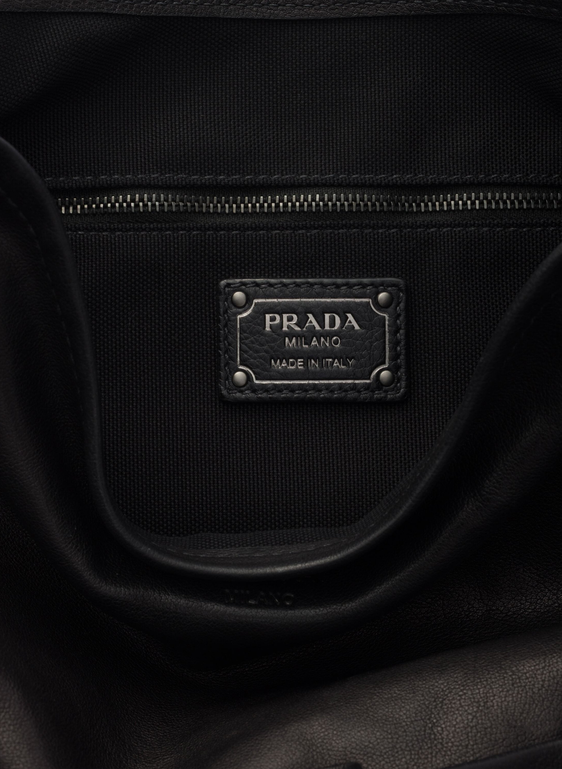 Grand sac en cuir PRADA Noir