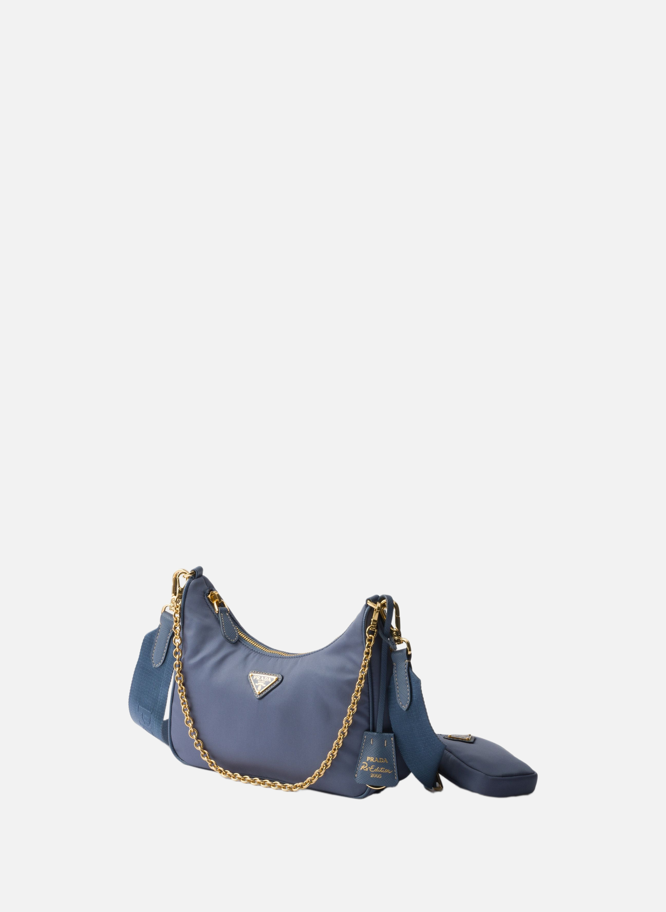 Sac prada re-edition 2005 en re-nylon PRADA Bleu