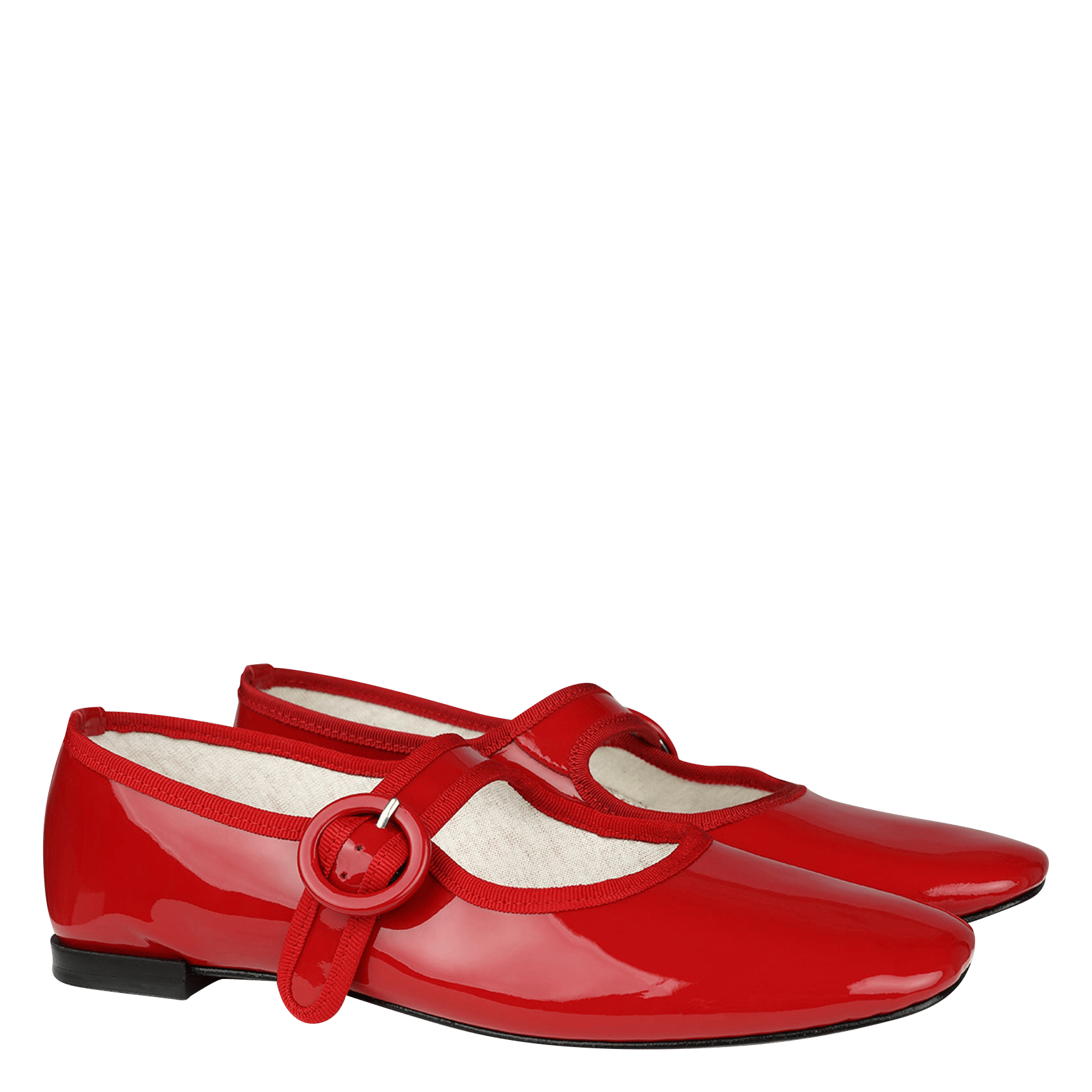 Babies en cuir vernis georgia REPETTO Rouge