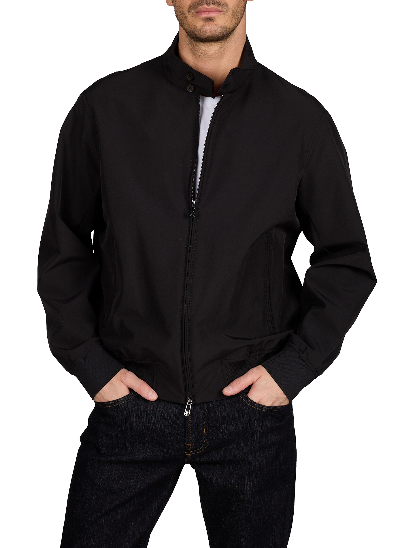 Blouson droit à col montant ARMANI EXCHANGE Noir