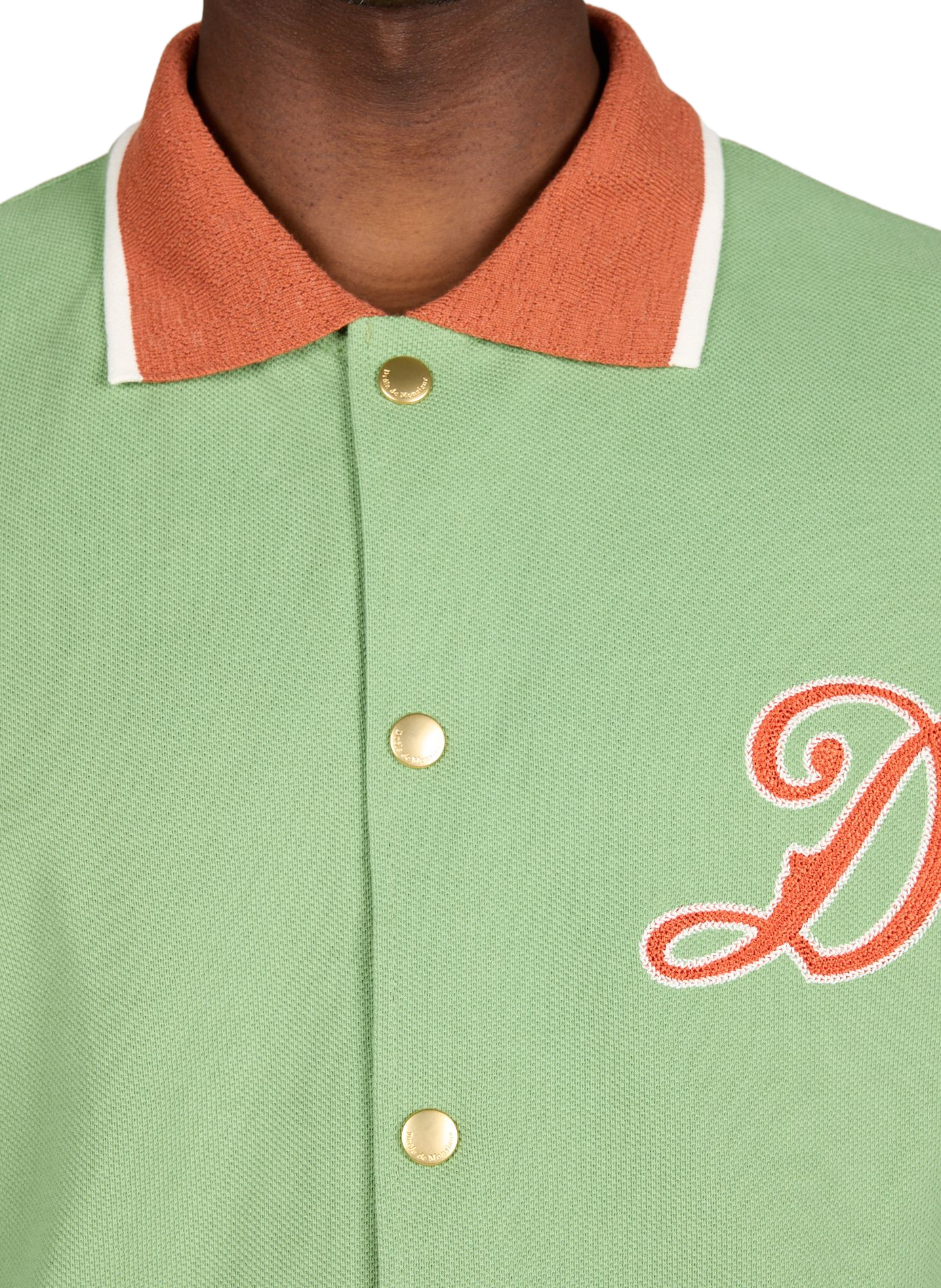 Chemise brodée à manches courtes en coton DROLE DE MONSIEUR Vert