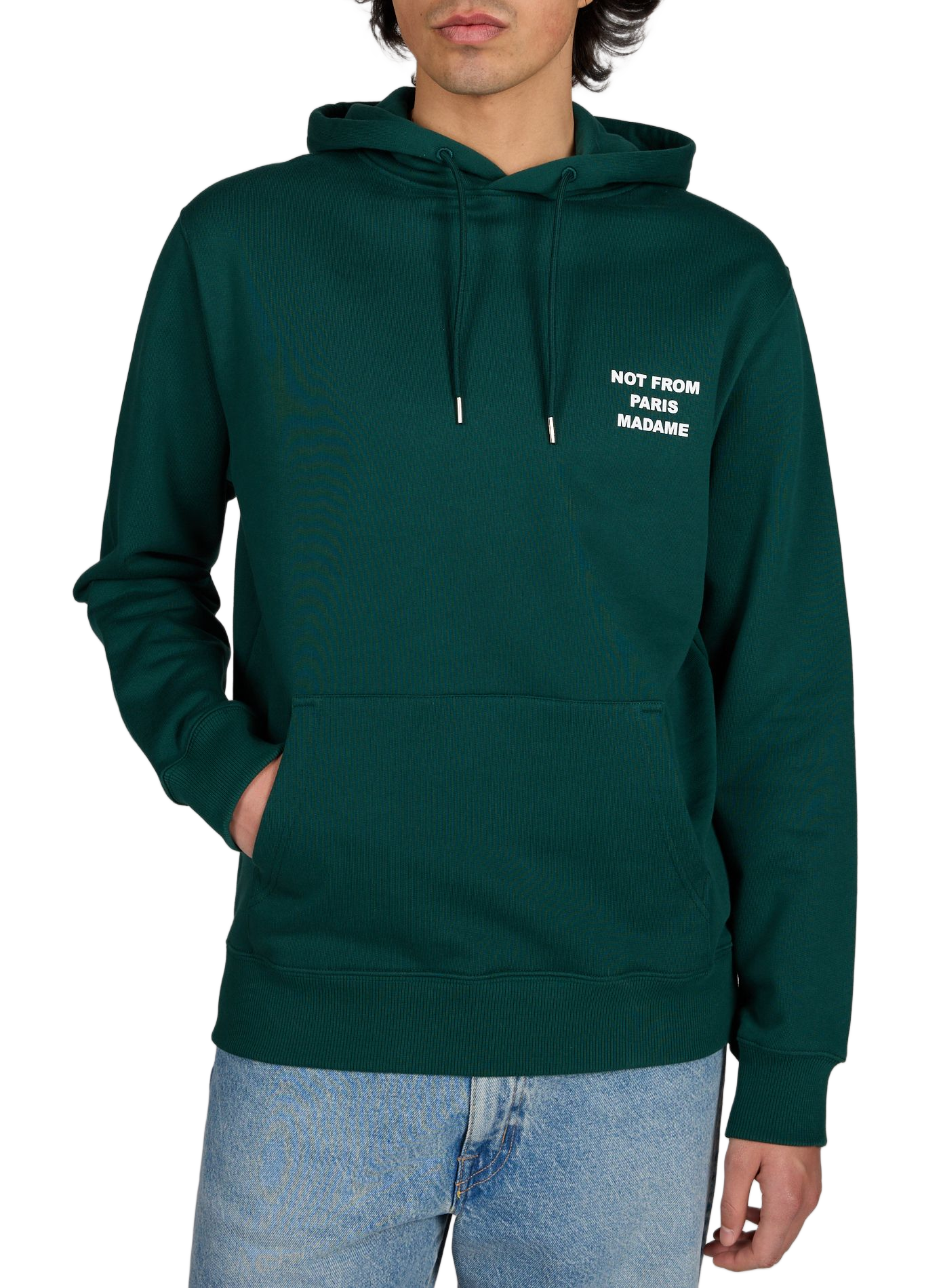 Hoodie ample Slogan en coton molleton DROLE DE MONSIEUR Vert