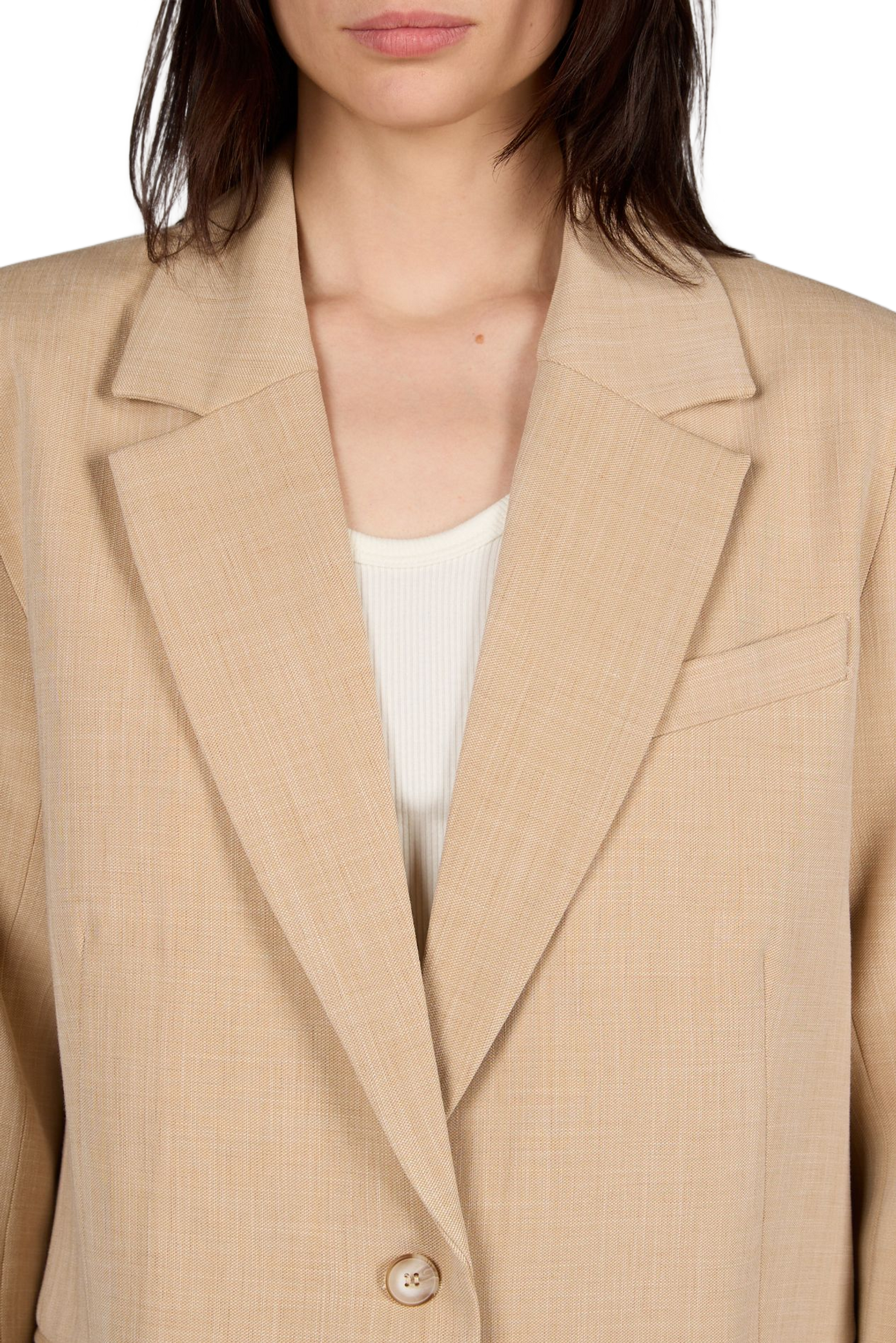 Veste droite à col tailleur SUNCOO Beige