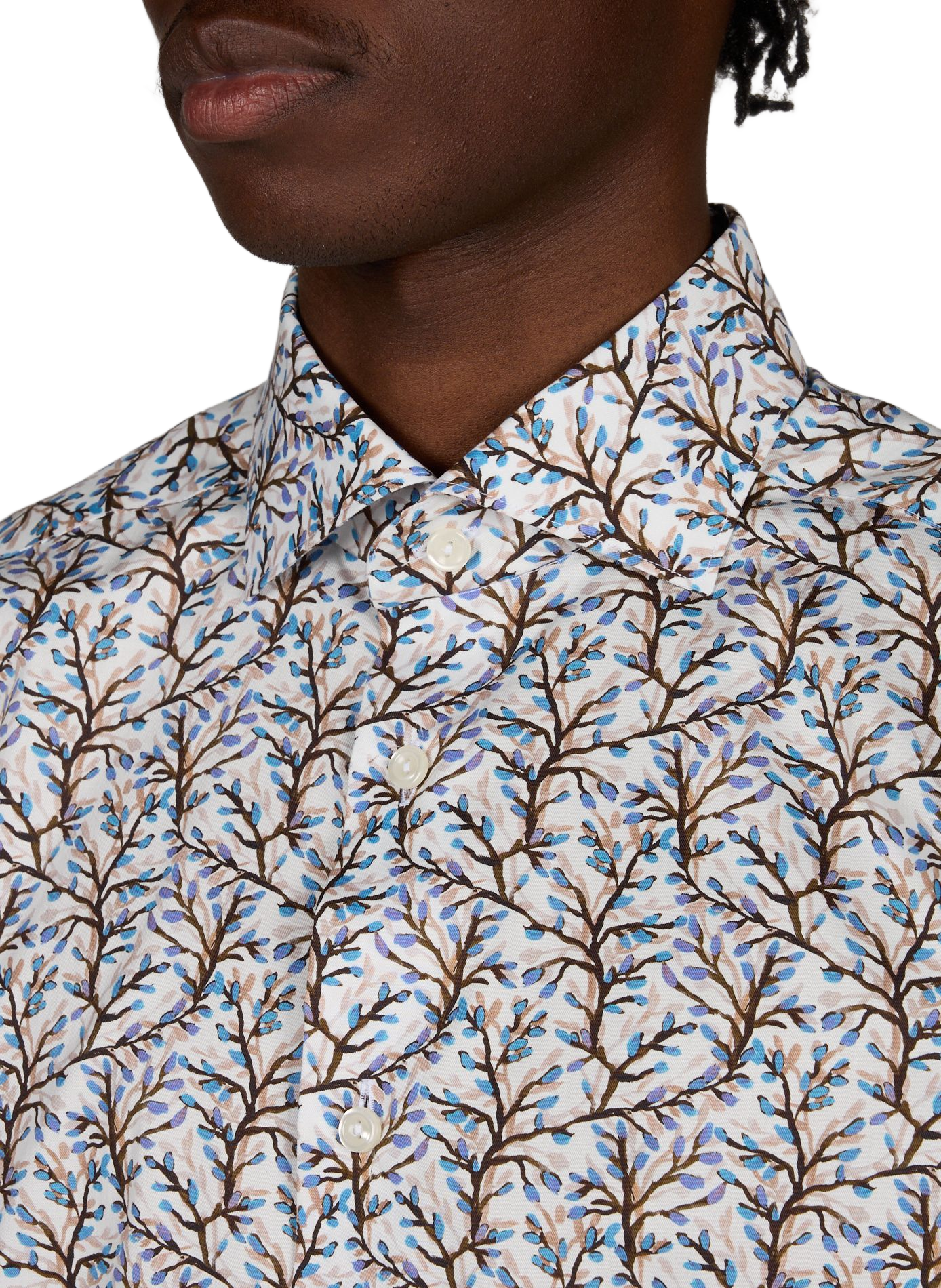 Floral print shirt  ETON Brown