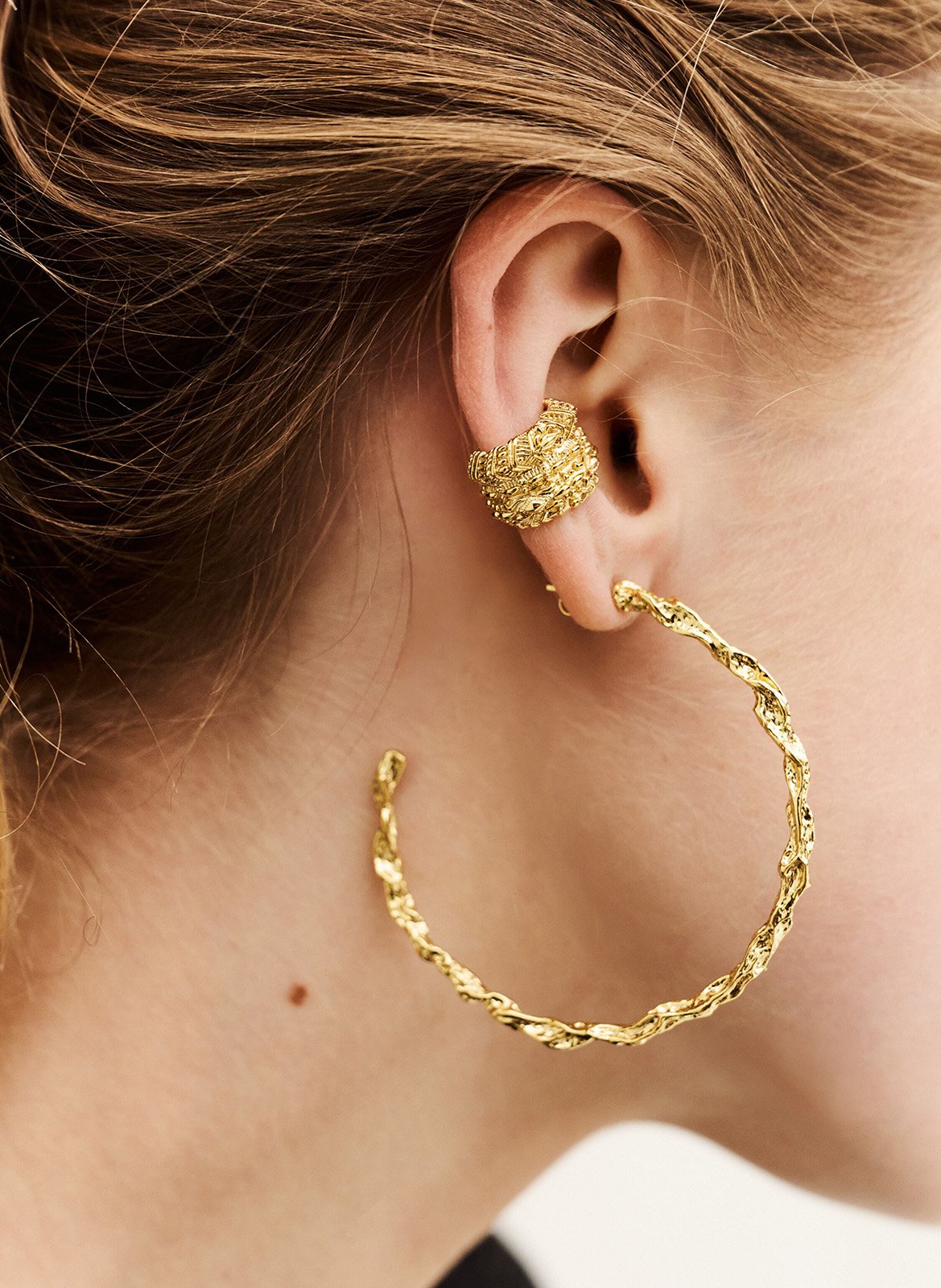 Boucles d'oreilles créoles almina BA&SH Doré