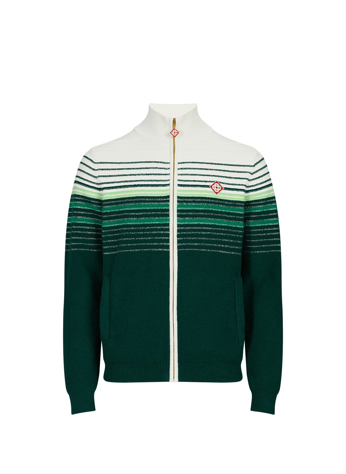 Zip-up cardigan in blended cotton jacquard CASABLANCA PARIS Multicolour